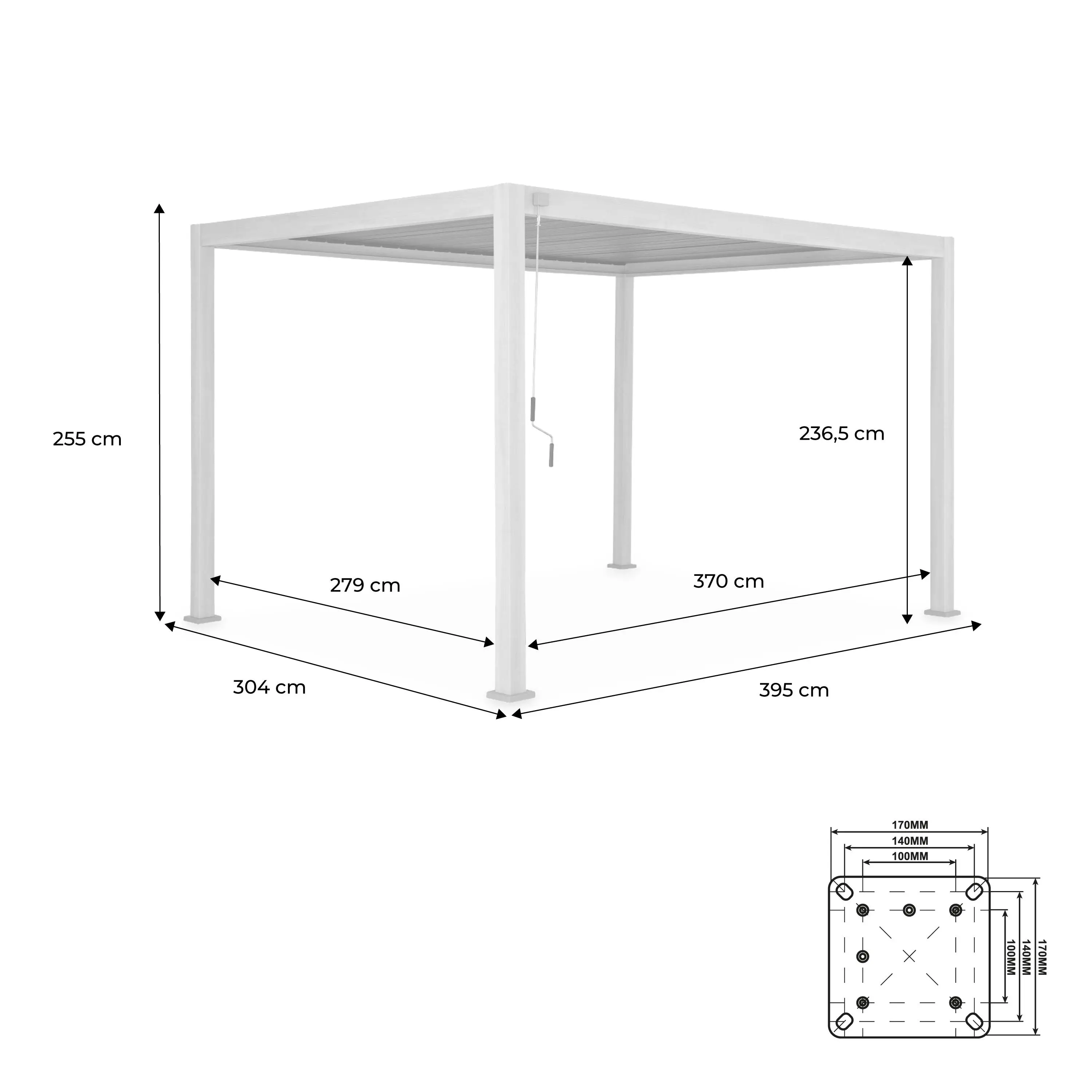Pergola bioclimatique aluminium lames orientables 4x3m Triomphe