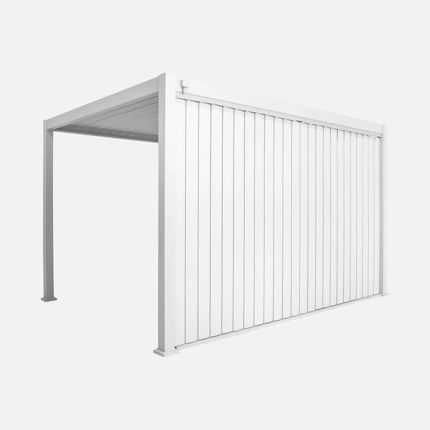 Pergola bioclimatique aluminium 4x3m + panneau vertical 4m Triomphe