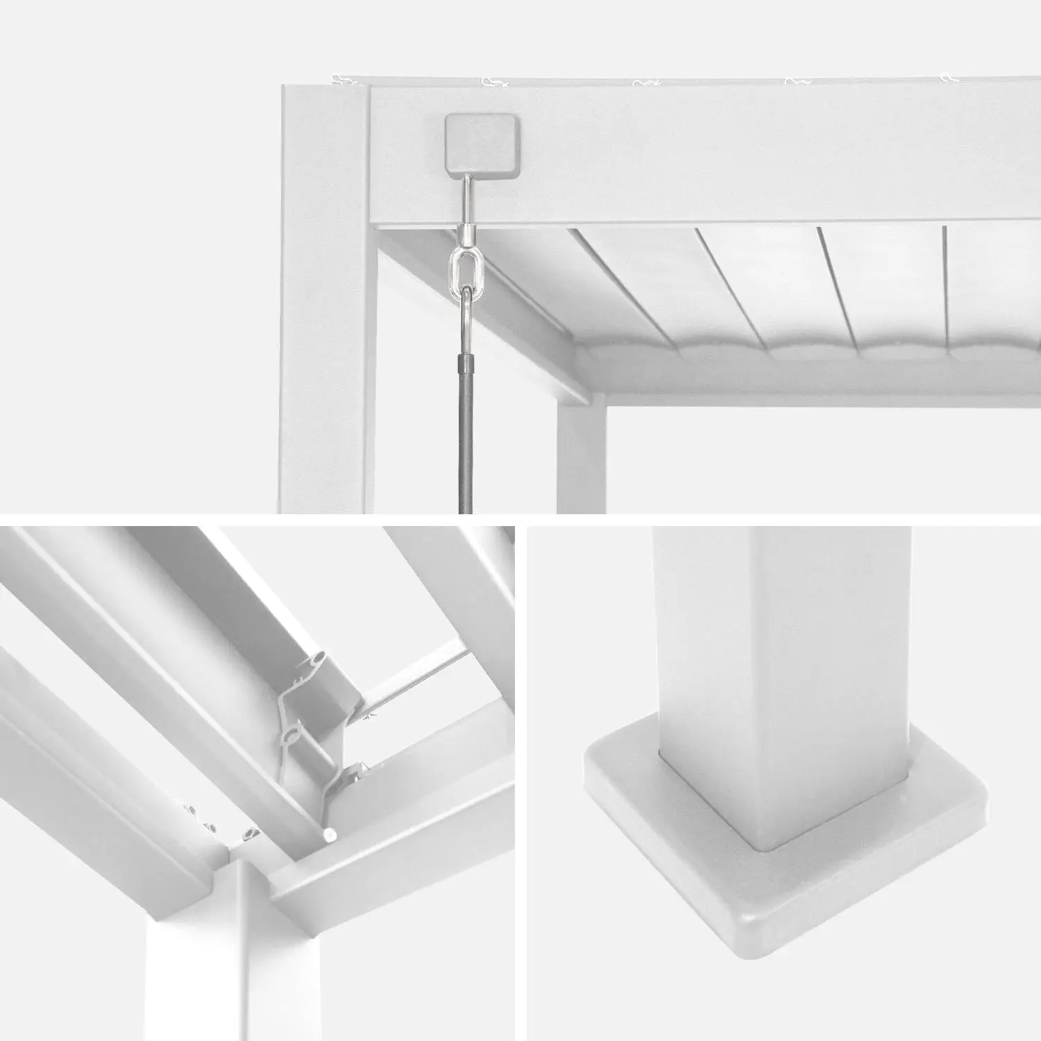 Pergola bioclimatique aluminium 4x3m + panneau vertical 4m Triomphe