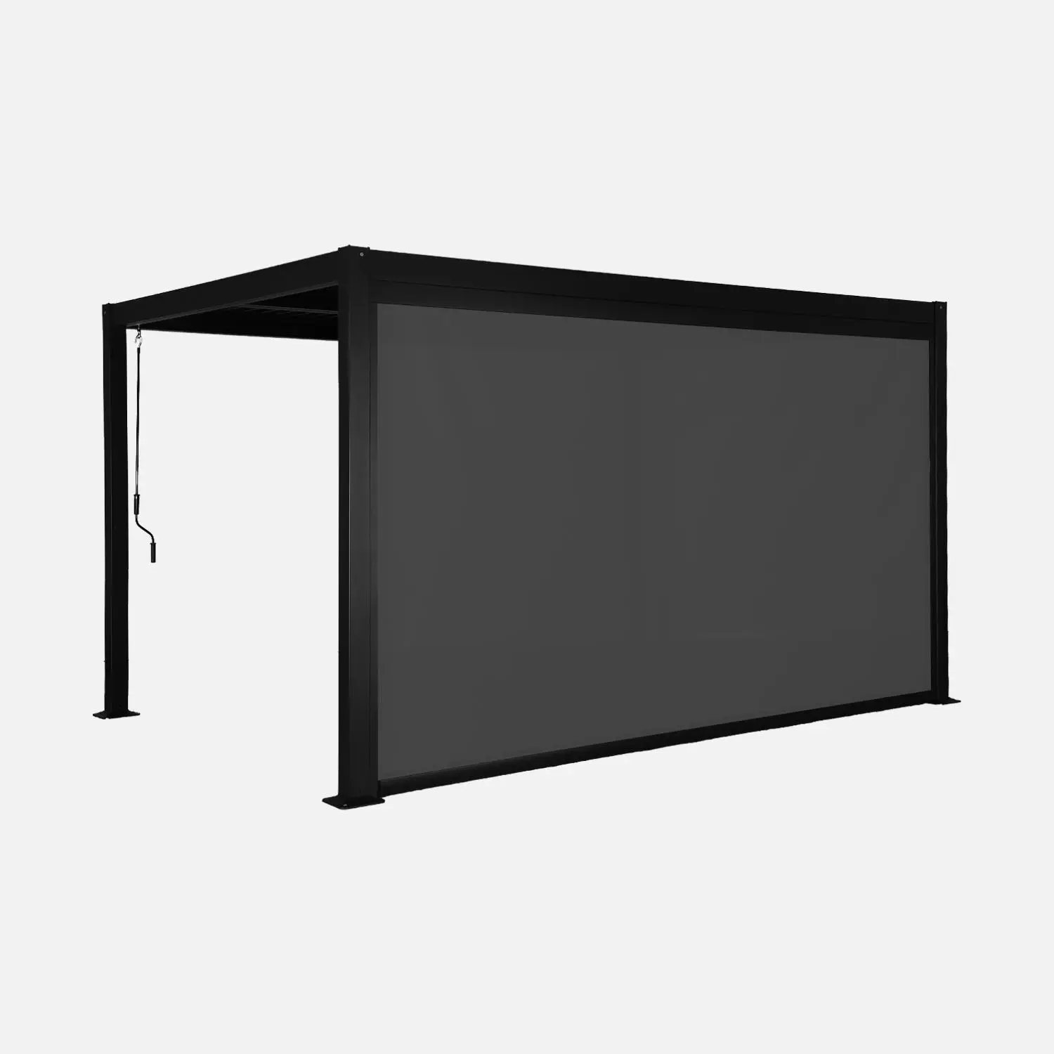 Pergola bioclimatique aluminium et acier 4x3m + 1 store 4m Palace