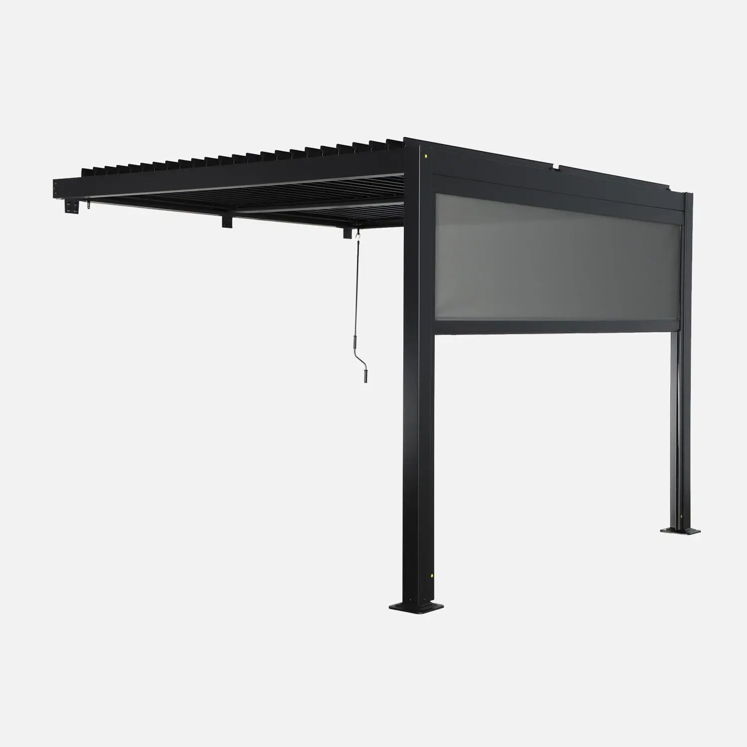 Pergola bioclimatique aluminium adossée 3x3m + 1 store 3m Palace