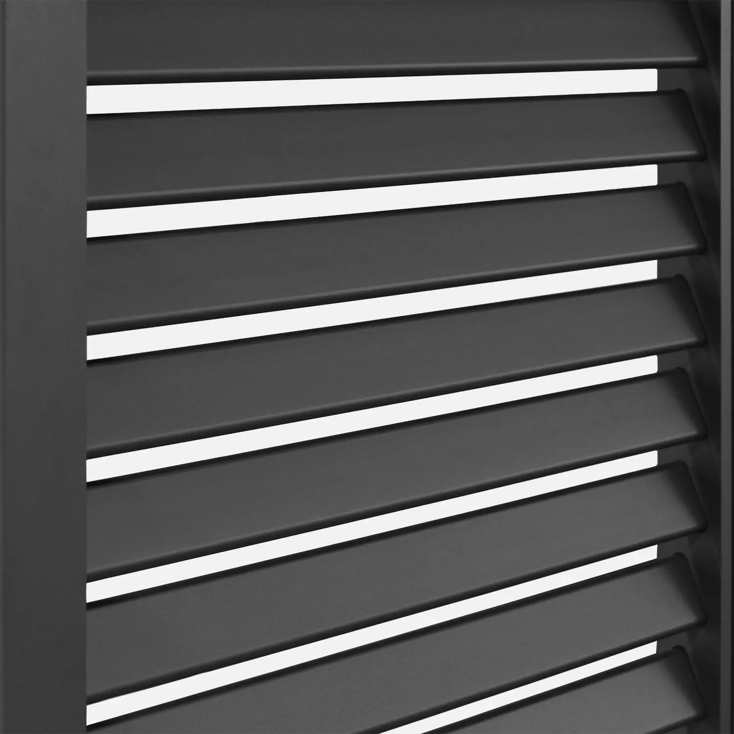 Pergola bioclimatique aluminium adossée 4x3m + 3 persiennes 130cm Triomphe