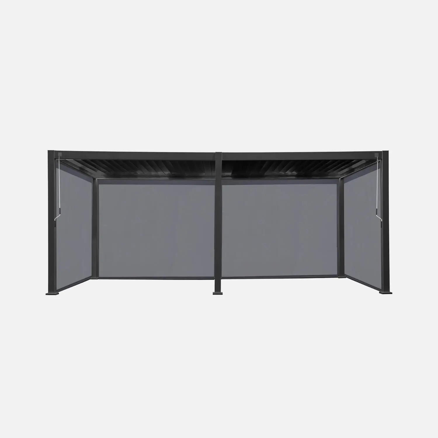 Pergola bioclimatique aluminium 6x3m + 4 stores 3m