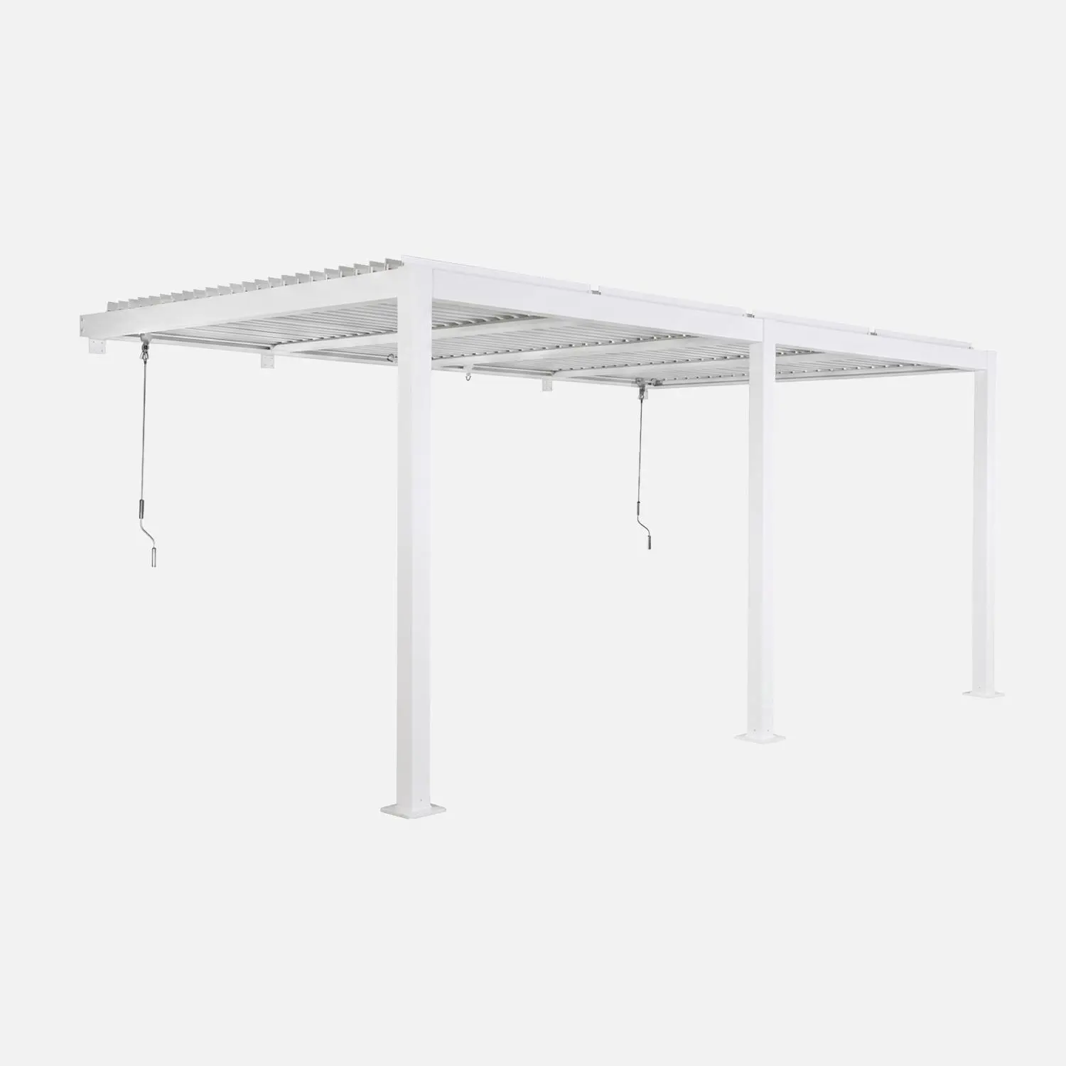 Pergola bioclimatique aluminium adossée lames orientables 5x3m Palace
