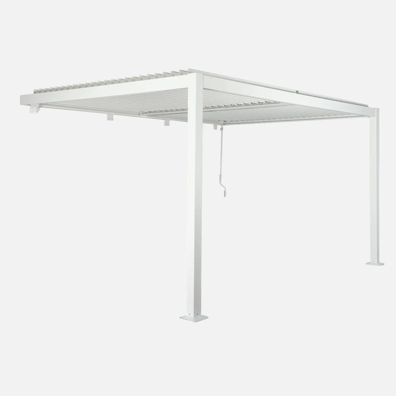 Pergola bioclimatique aluminium adossée lames orientables 4x3m Palace