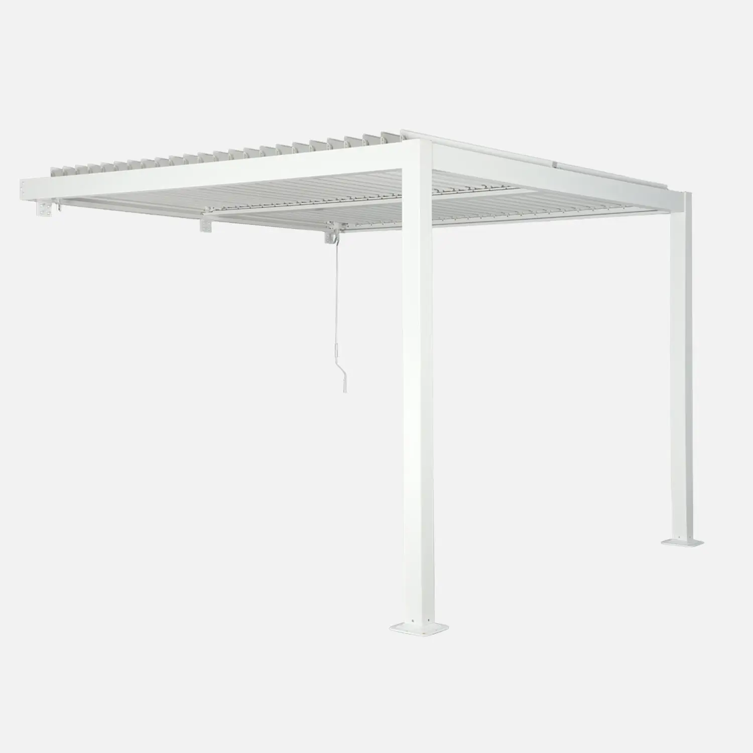Pergola bioclimatique aluminium adossée lames orientables 3x3m Palace