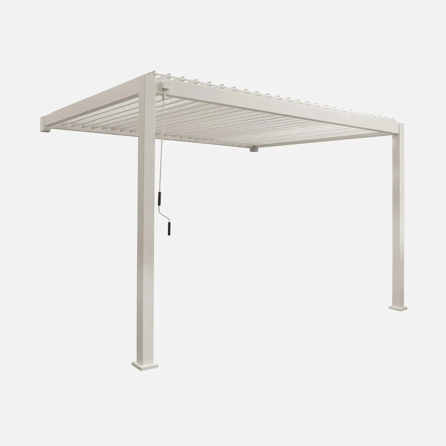 Pergola bioclimatique aluminium adossée lames orientables 4x3m Triomphe