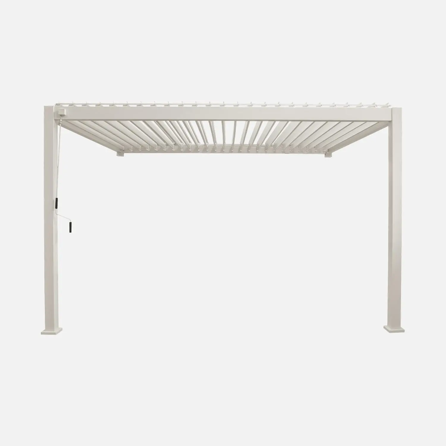 Pergola bioclimatique aluminium adossée lames orientables 4x3m Triomphe