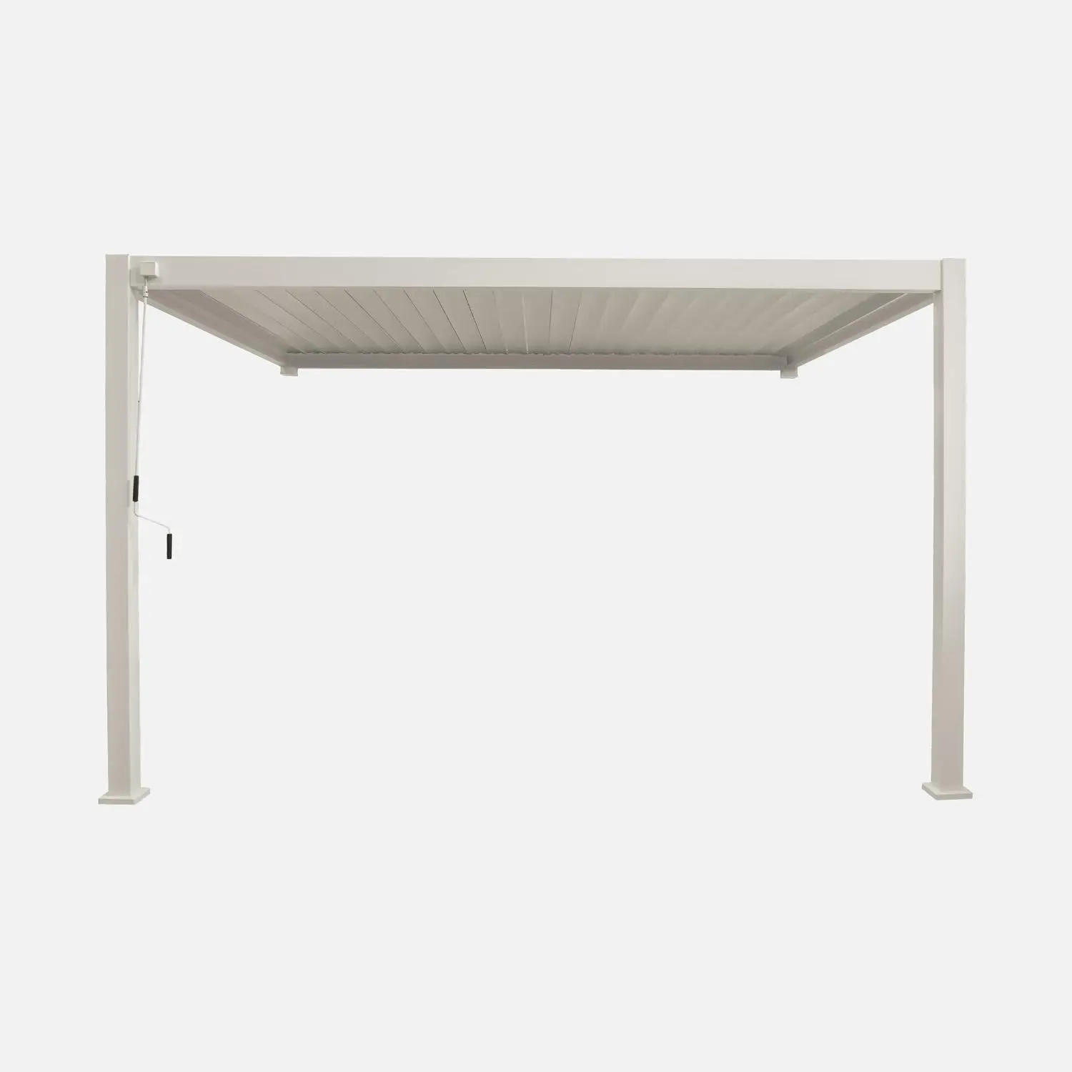 Pergola bioclimatique aluminium adossée lames orientables 4x3m Triomphe