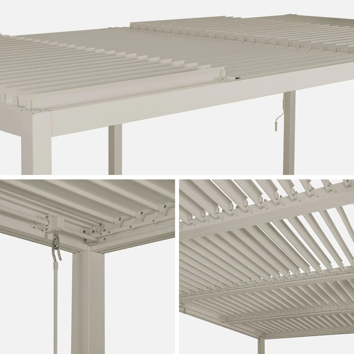 Pergola bioclimatique aluminium et acier lames orientables 6x3m Palace