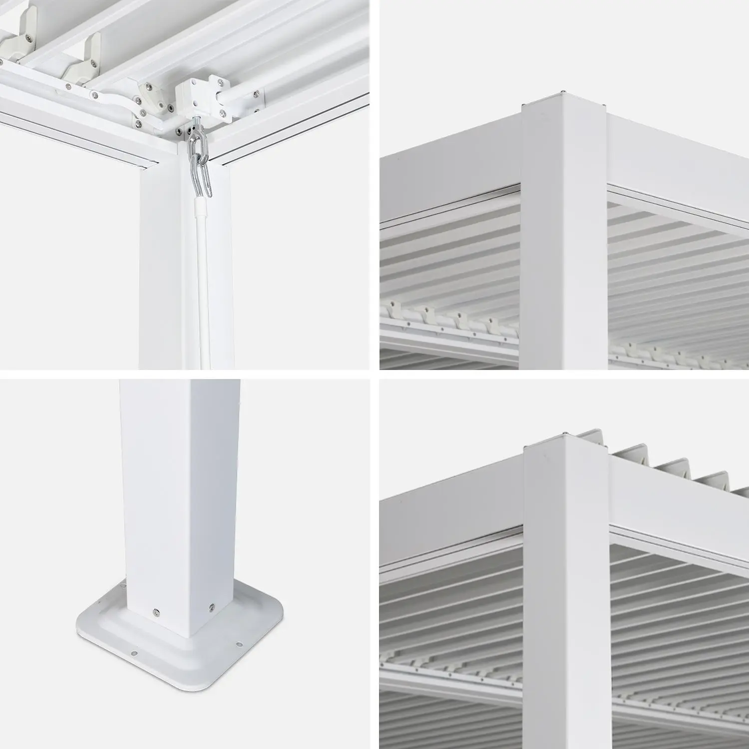 Pergola bioclimatique aluminium et acier lames orientables 3x3m Palace