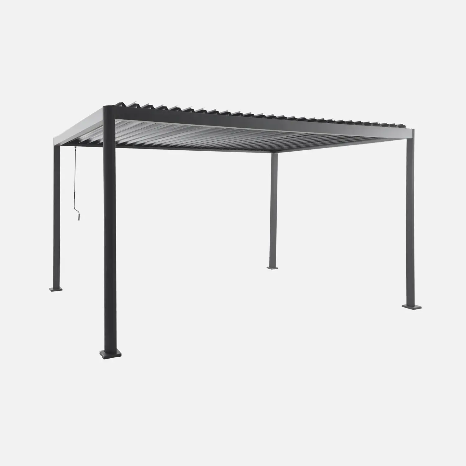 Pergola bioclimatique aux pieds arrondis aluminium et acier lames orientables 4x3m Imperial