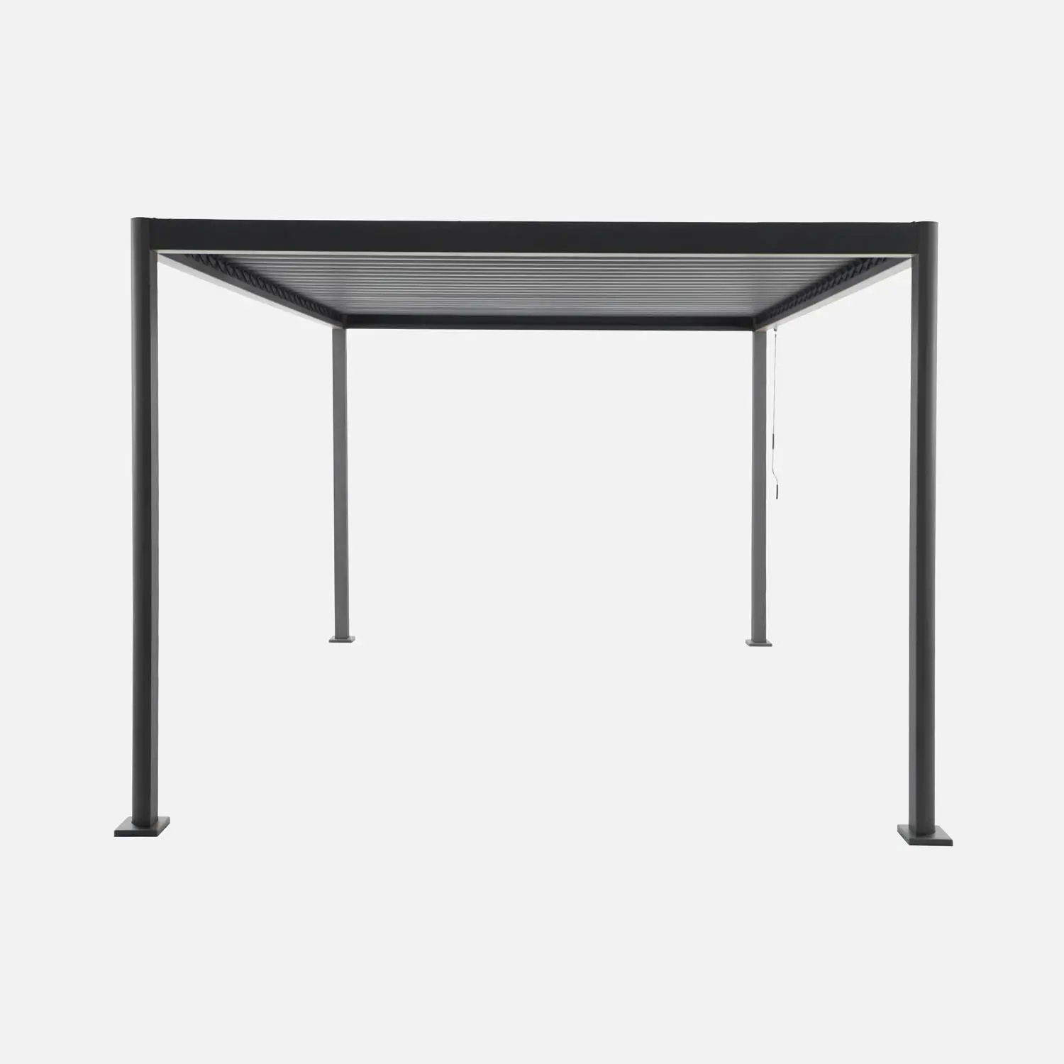 Pergola bioclimatique aux pieds arrondis aluminium et acier lames orientables 4x3m Imperial