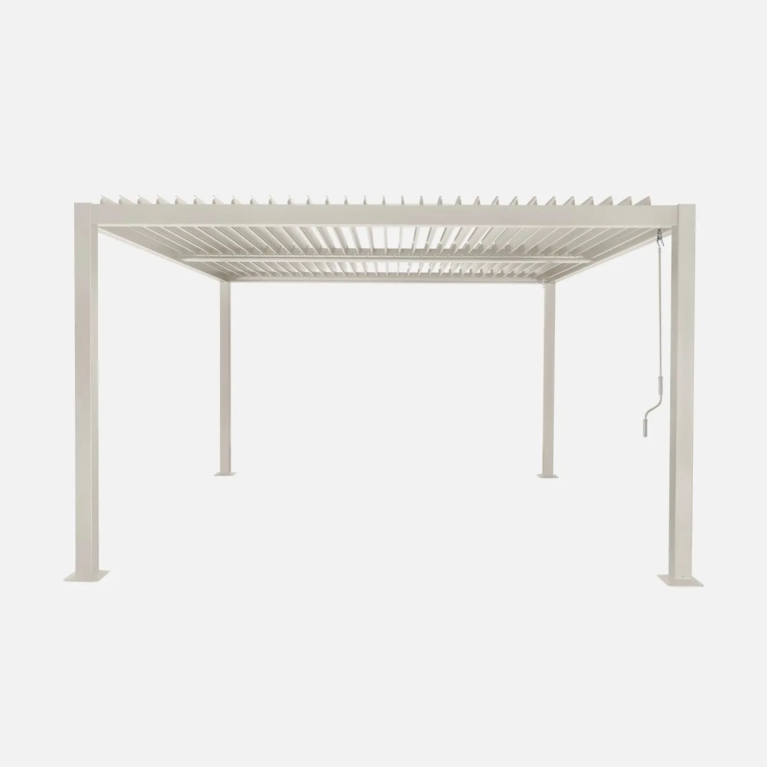 Pergola bioclimatique aluminium et acier lames orientables 3,6x3,6m Palace