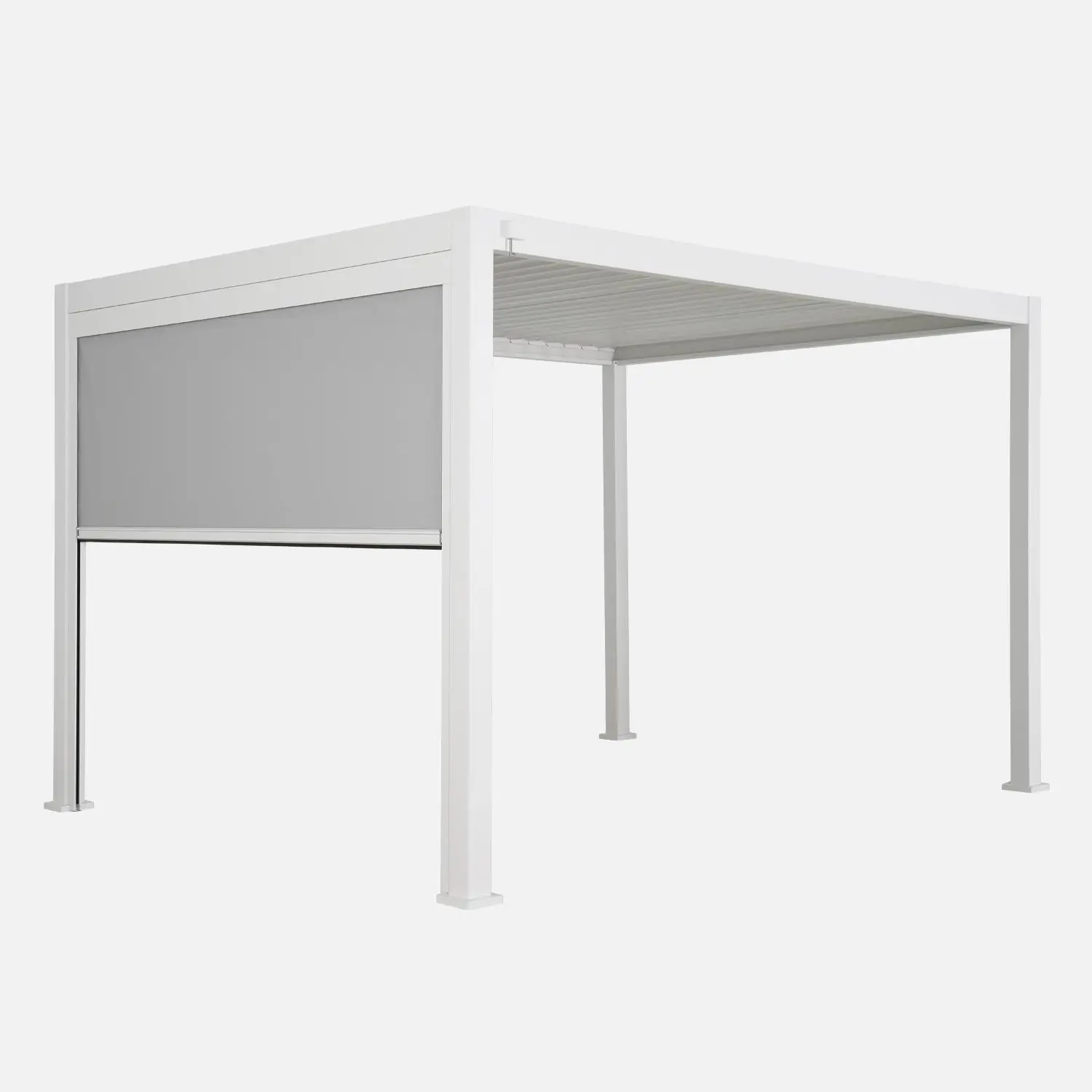 Pergola bioclimatique aluminium 4x3m + 1 store 3m Triomphe
