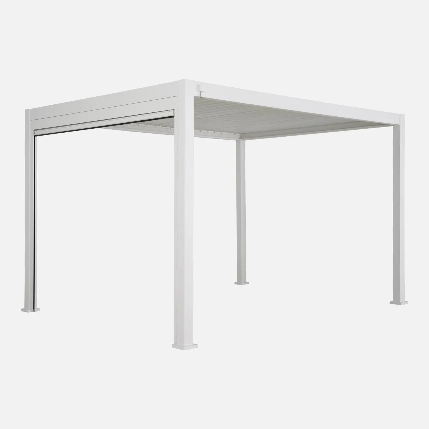 Pergola bioclimatique aluminium 4x3m + 1 store 3m Triomphe