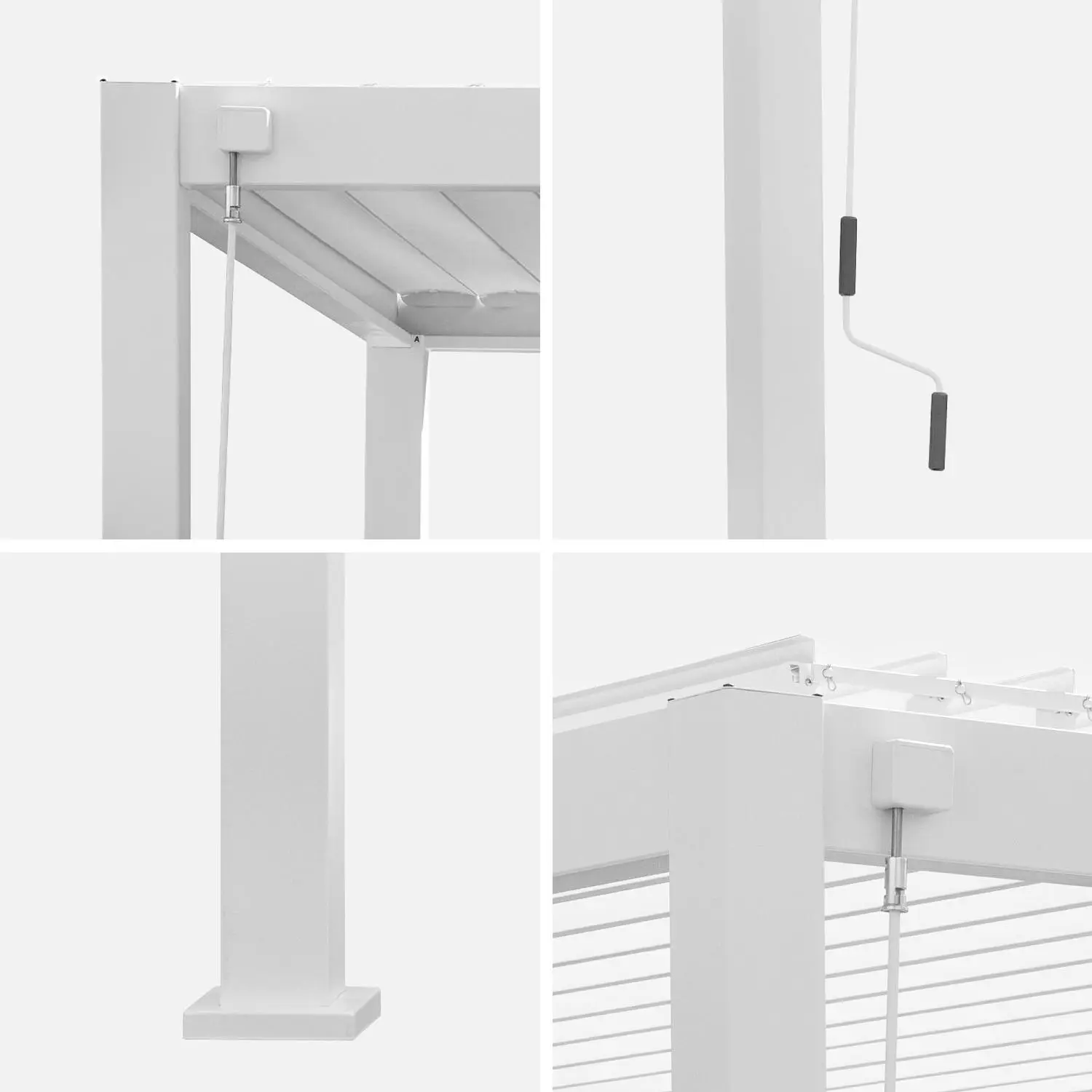 Pergola bioclimatique aluminium 4x3m + 1 store 3m Triomphe