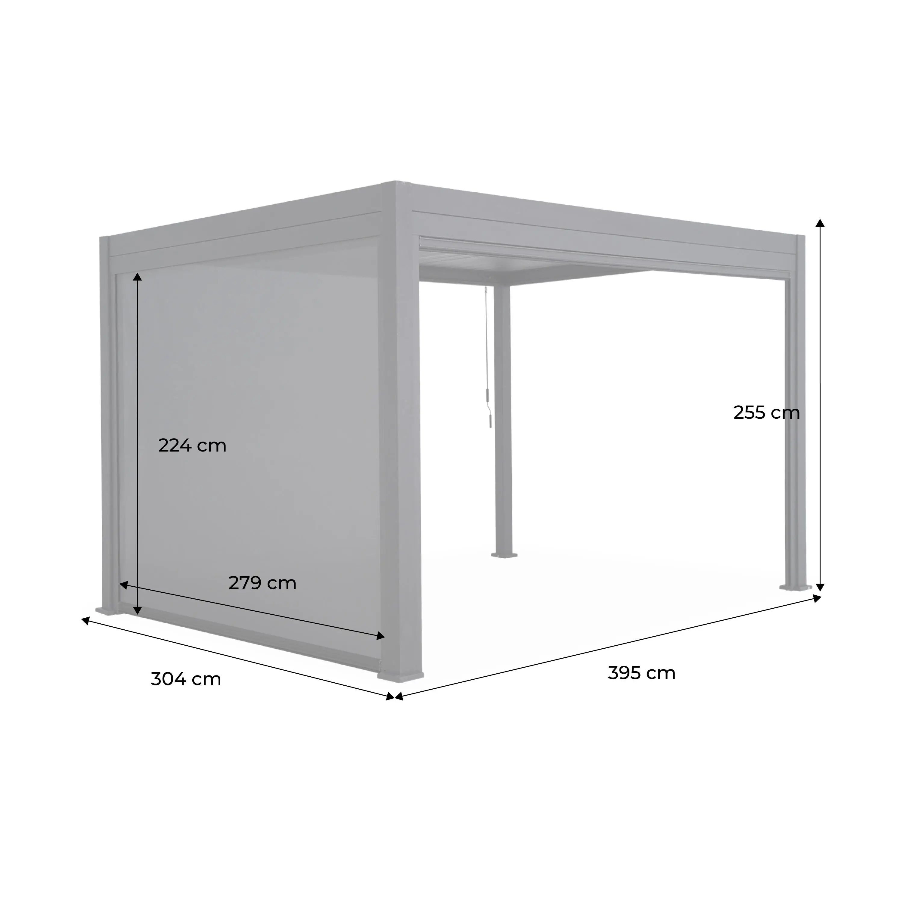 Pergola bioclimatique aluminium 4x3m + 1 store 3m Triomphe