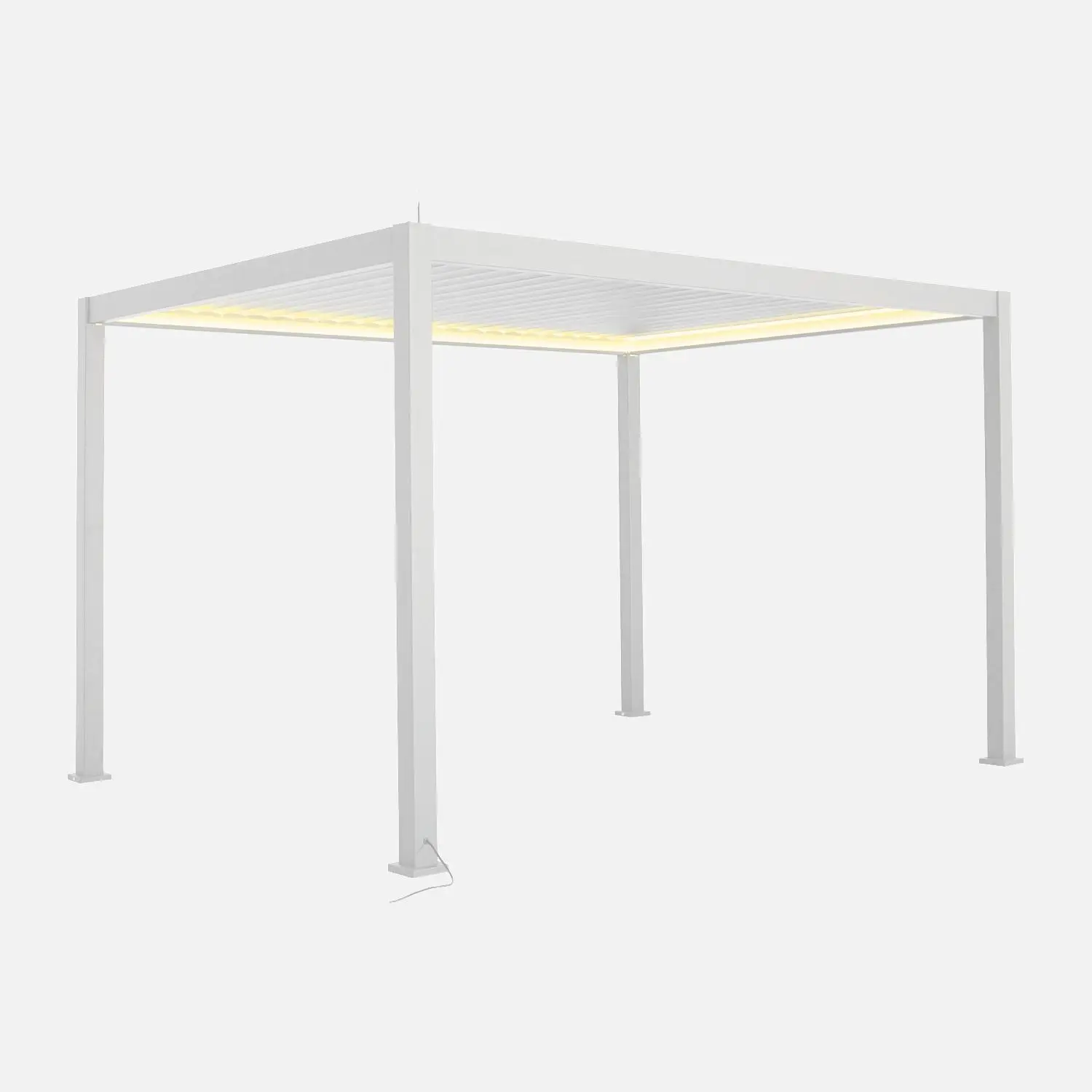 Pergola bioclimatique aluminium motorisée 4x3m avec éclairage LED Triomphe
