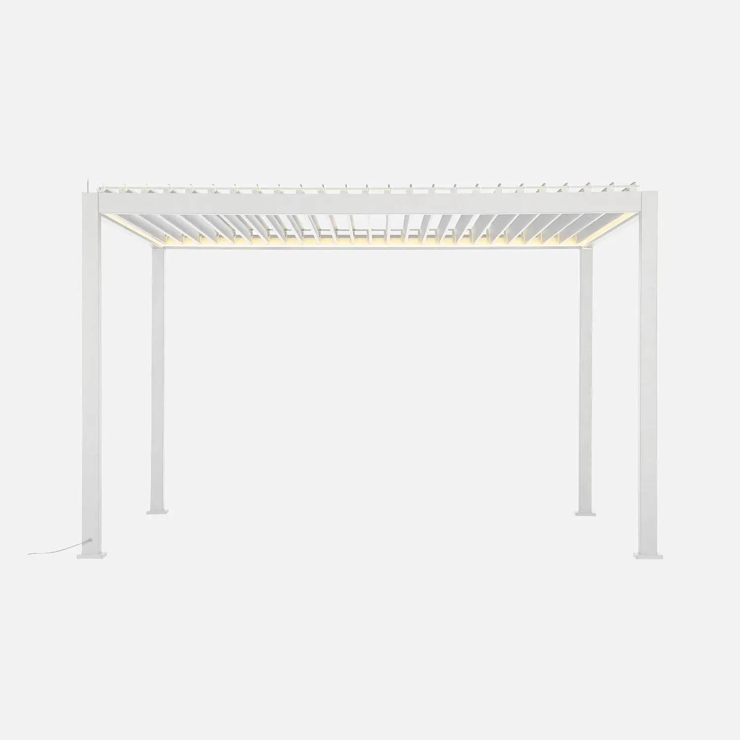 Pergola bioclimatique aluminium motorisée 4x3m avec éclairage LED Triomphe