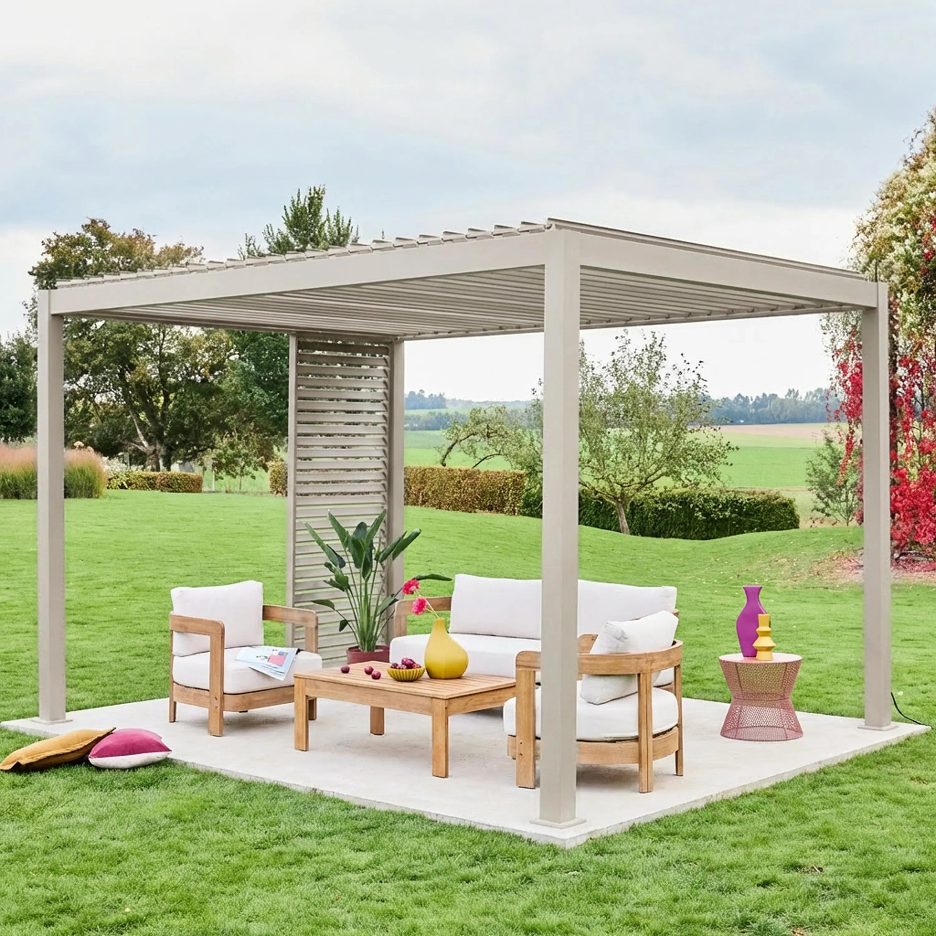 Persienne 100cm pour pergola bioclimatique aluminium 3x3m V2 4x3m 6x3m Triomphe
