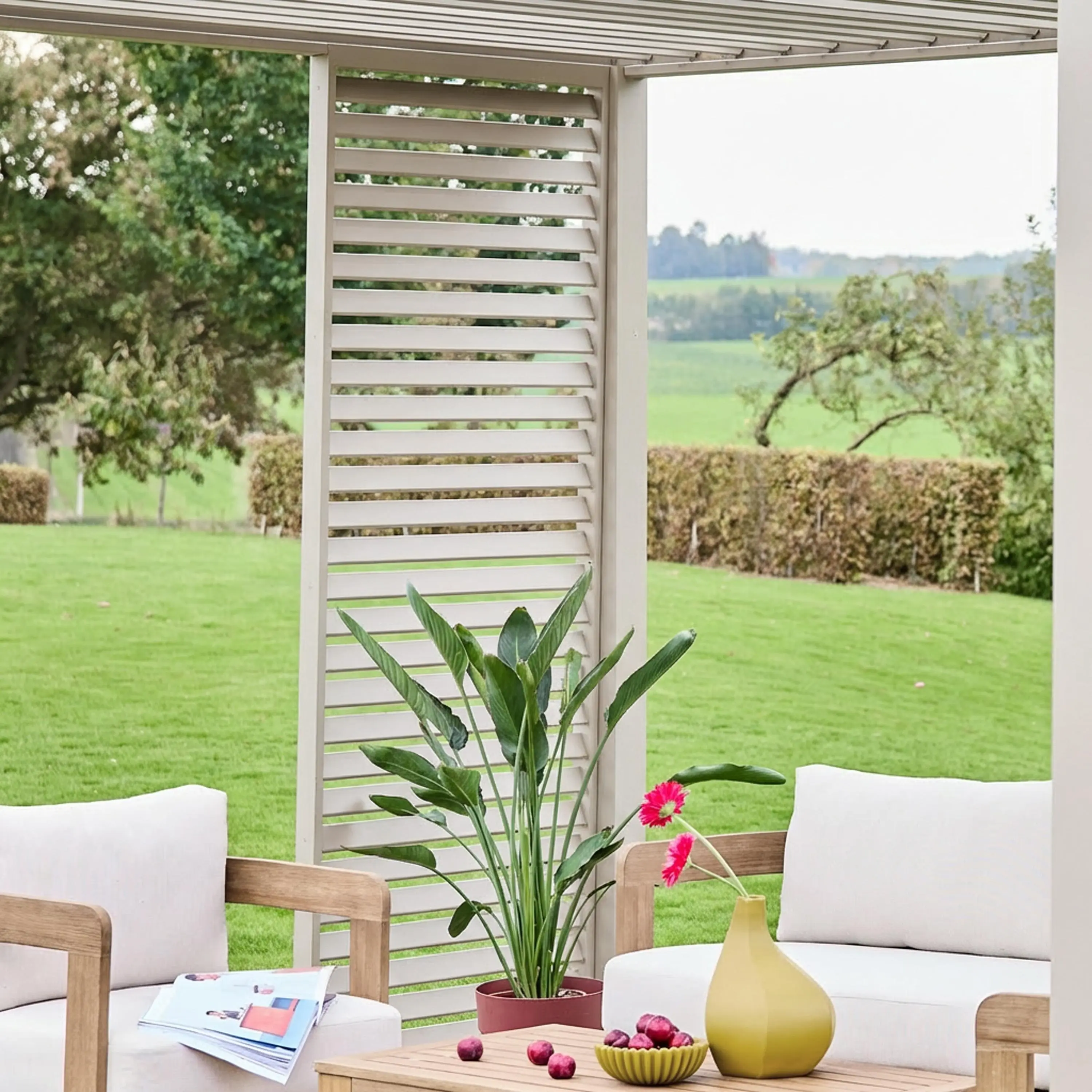 Persienne 100cm pour pergola bioclimatique aluminium 3x3m V2 4x3m 6x3m Triomphe