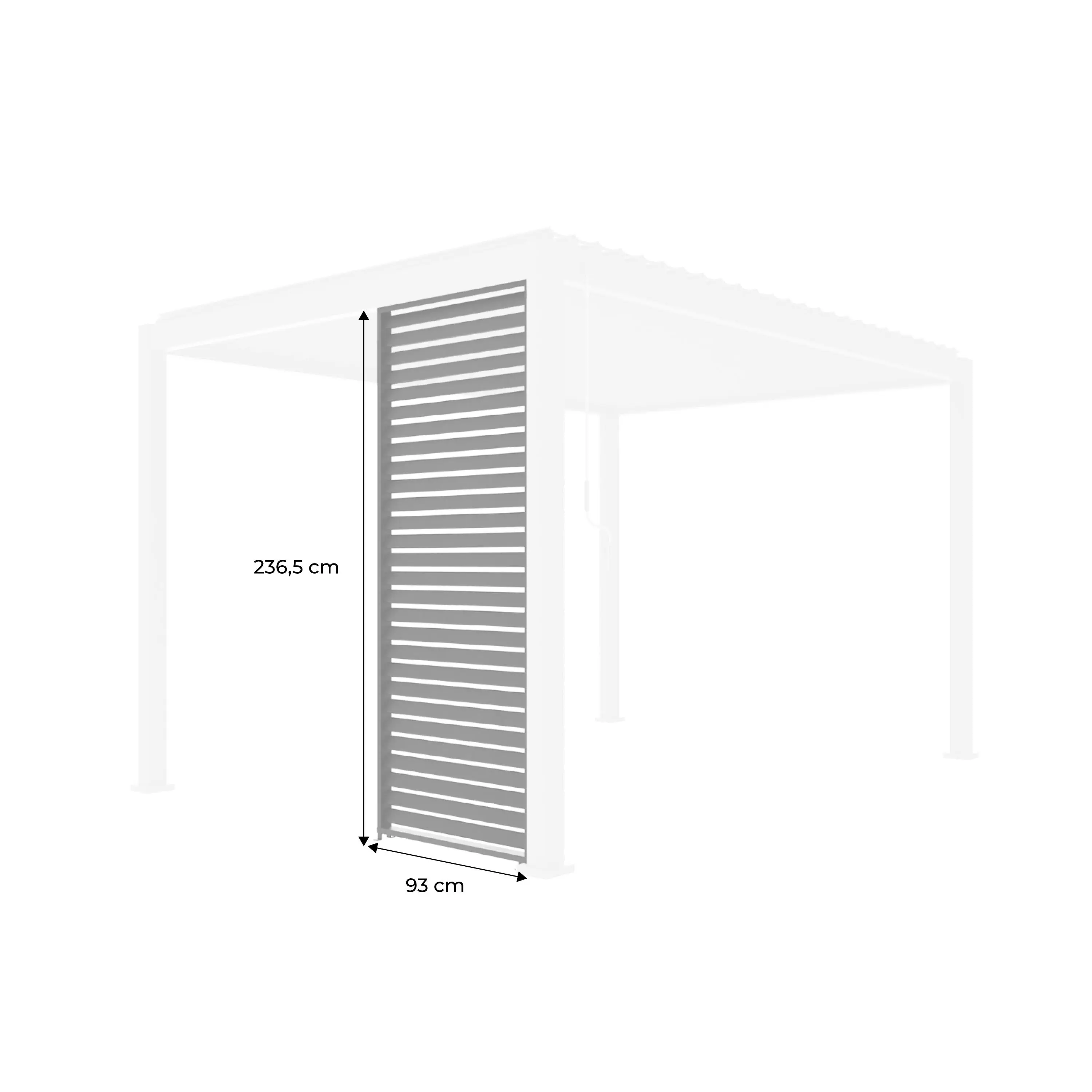 Persienne 100cm pour pergola bioclimatique aluminium 3x3m V2 4x3m 6x3m Triomphe