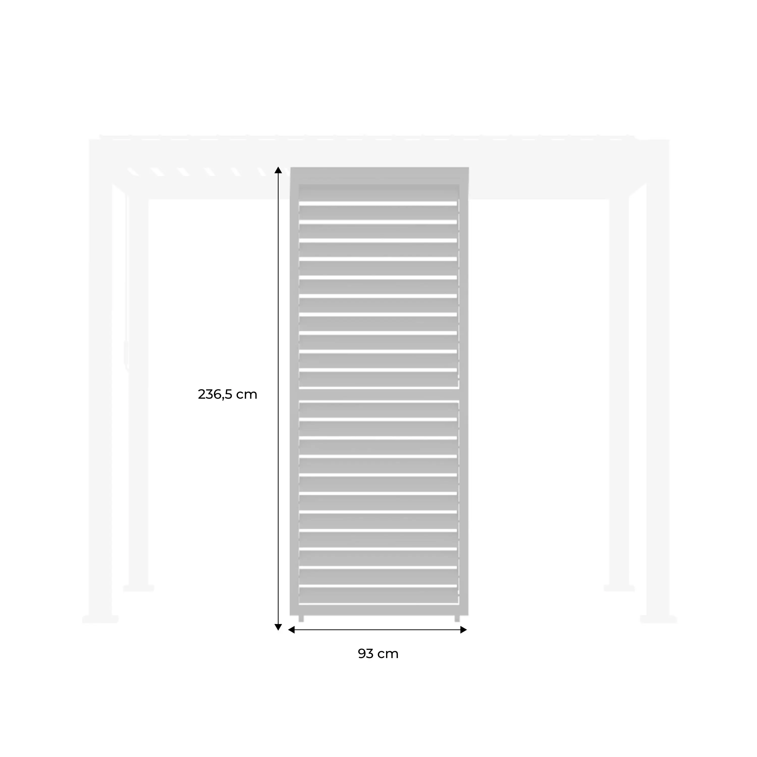 Persienne à lames orientables 100cm pour pergola bioclimatique aluminium 3x3m V2 4x3m 6x3m Triomphe