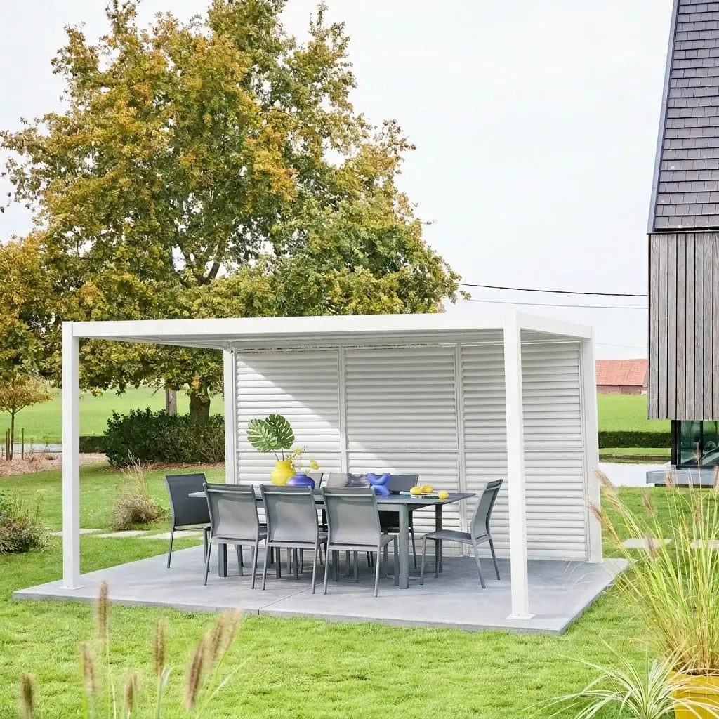 Persienne à lames orientables 130cm pour pergola bioclimatique aluminium 4x3m Triomphe