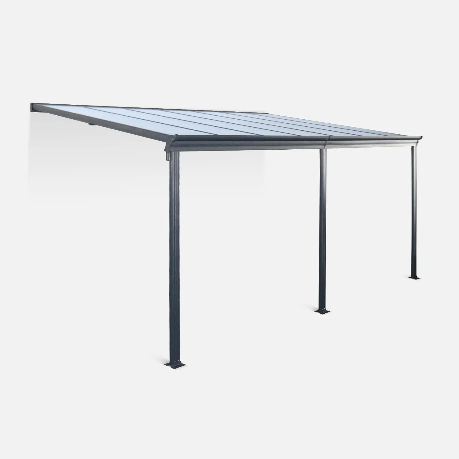 Pergola adossée aluminium 3x4m avec gouttière