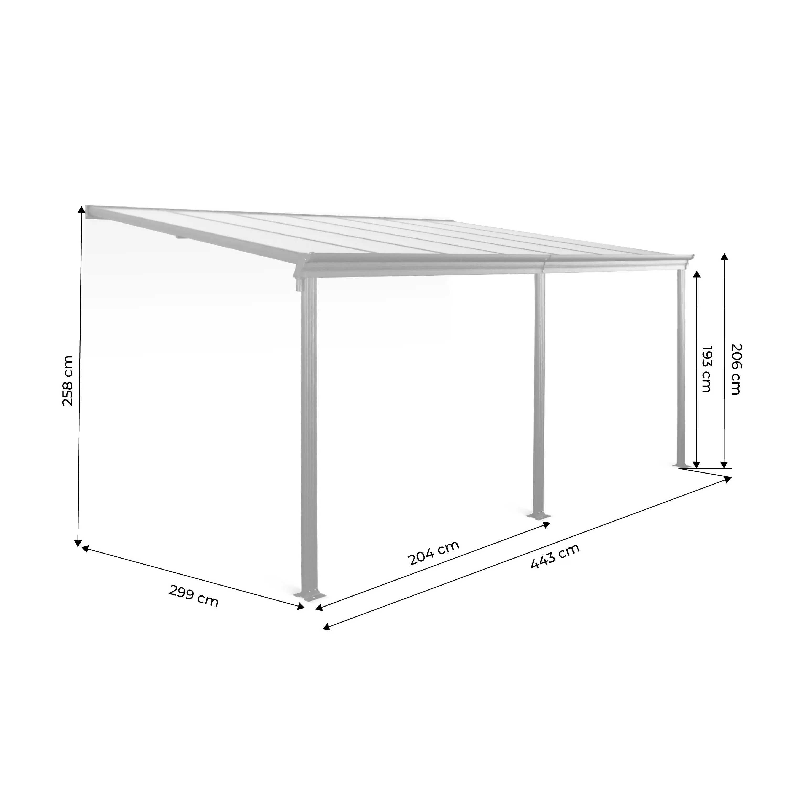 Pergola adossée aluminium 3x4m avec gouttière