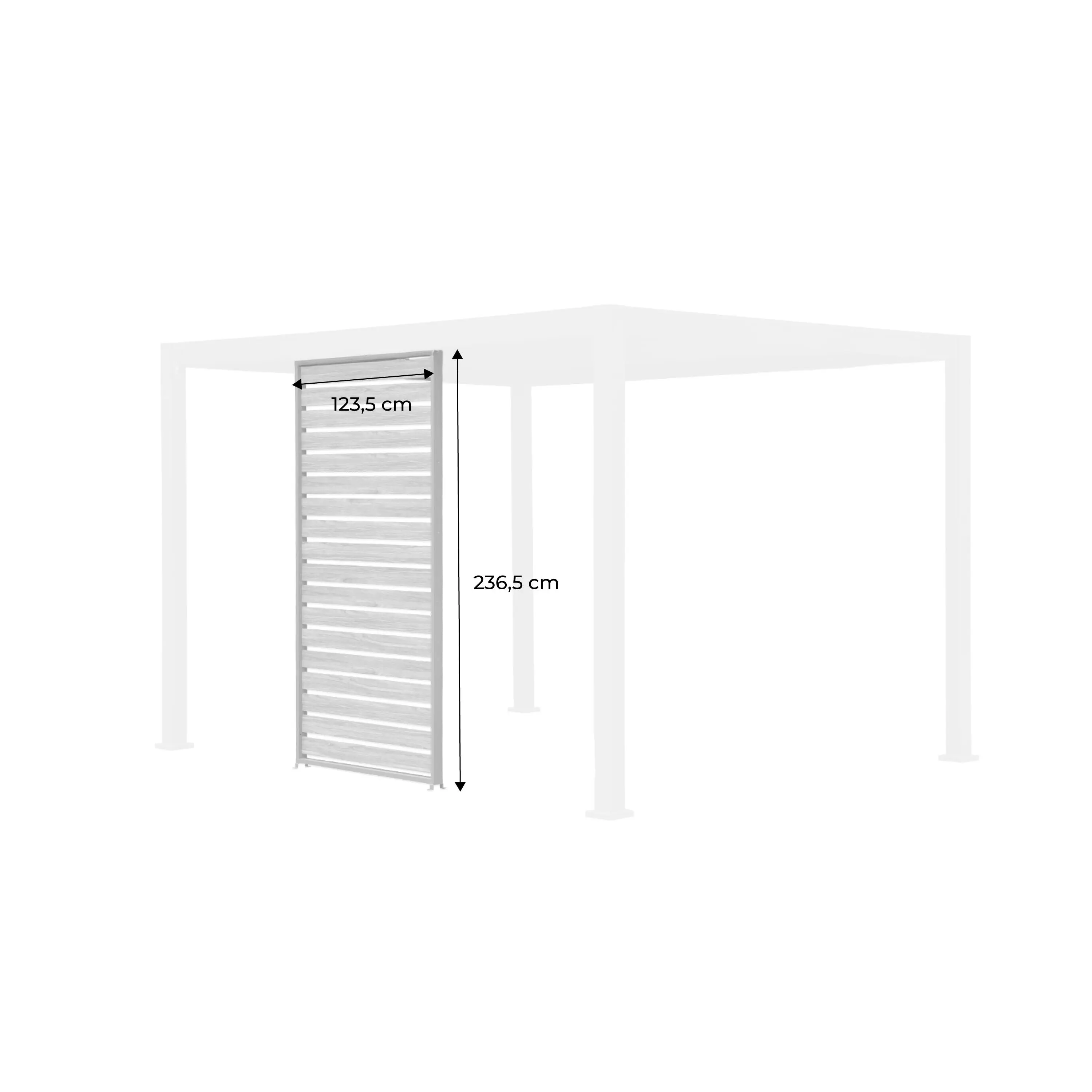 Persienne 130cm pour pergola bioclimatique aluminium 3x4m Triomphe