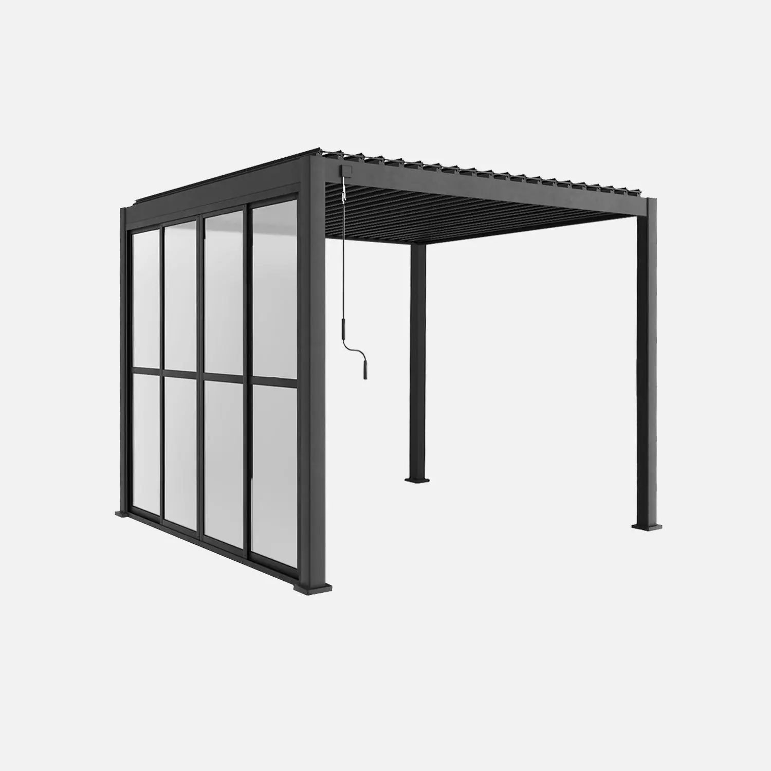 Porte coulissante 3m pergola bioclimatique aluminium 3x3m 4x3m et 6x3m Triomphe