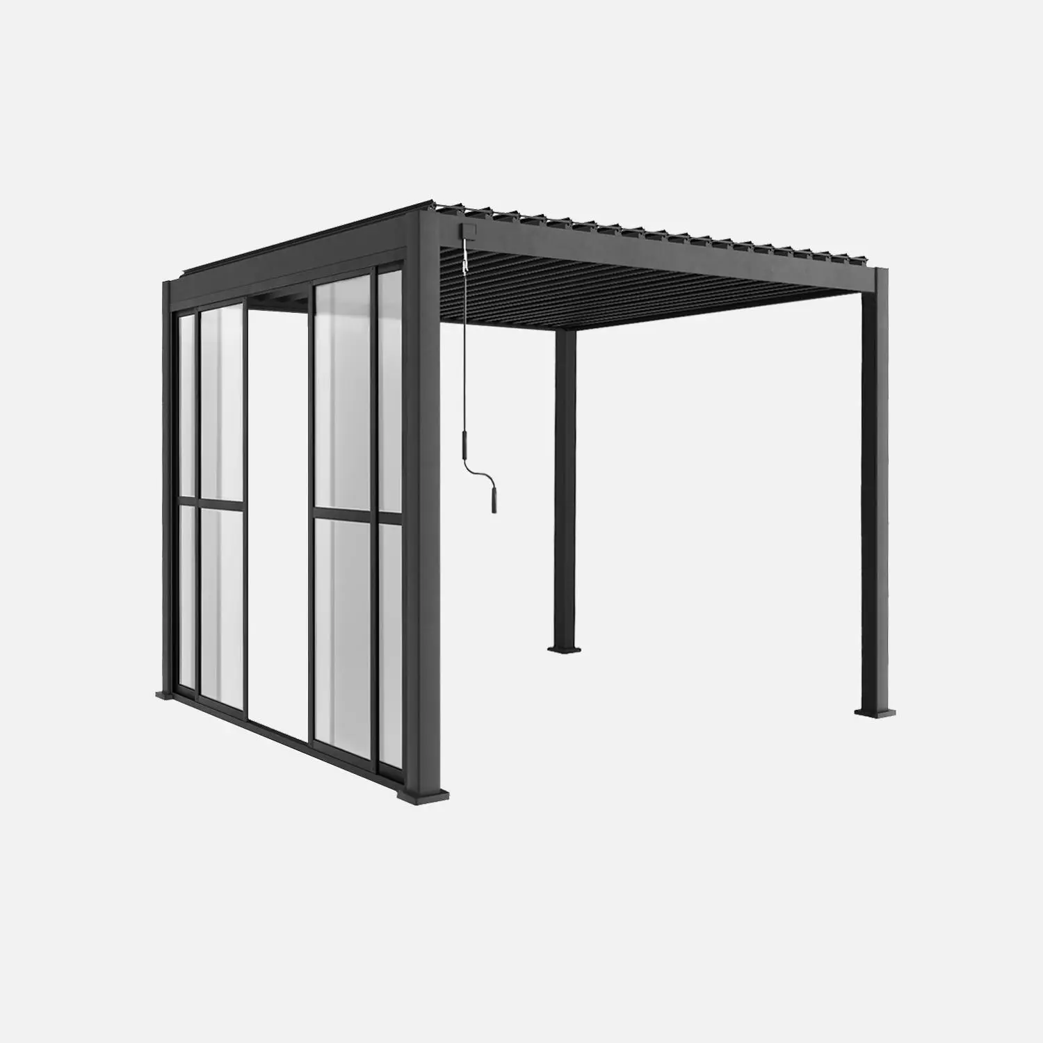 Porte coulissante 3m pergola bioclimatique aluminium 3x3m 4x3m et 6x3m Triomphe