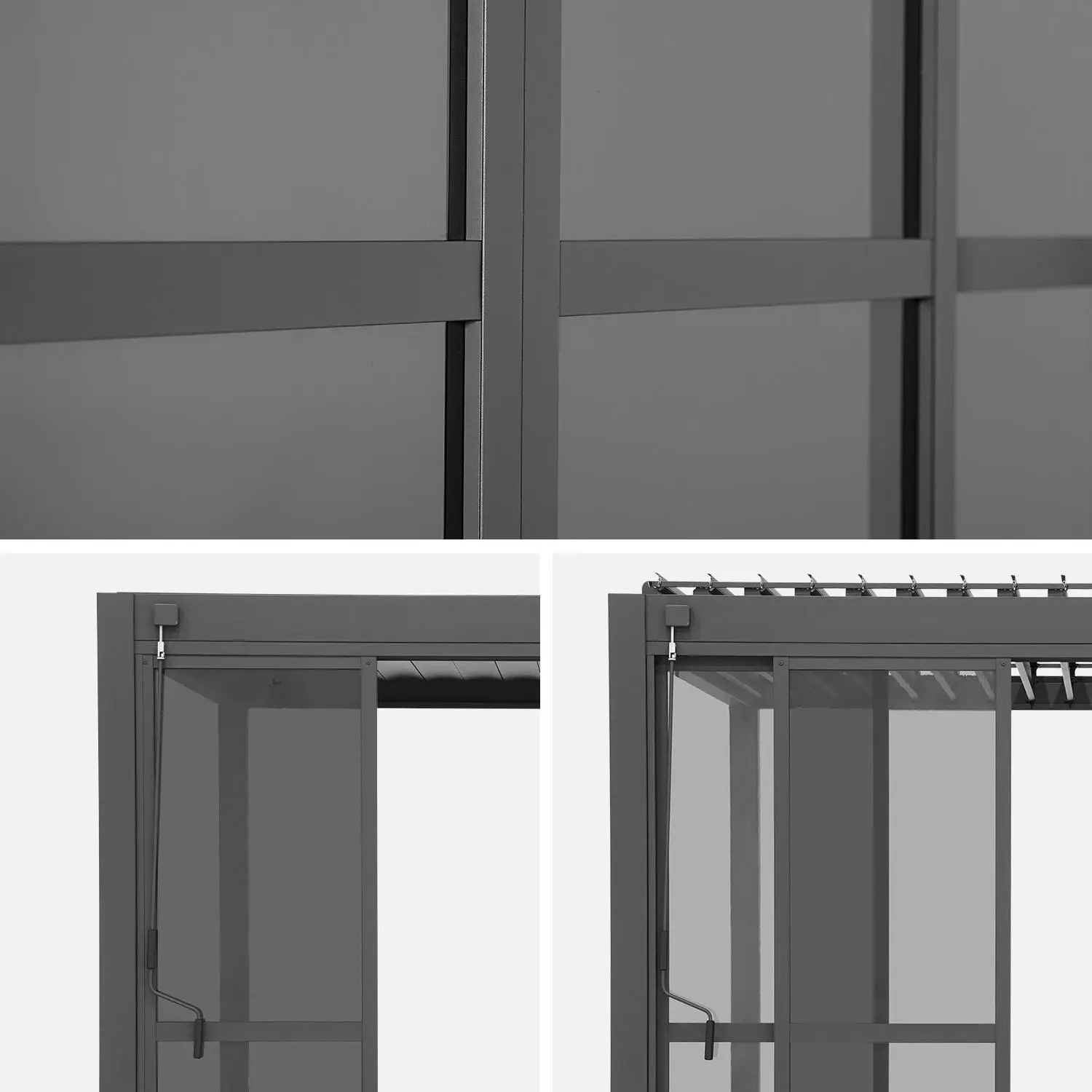 Porte coulissante 3m pergola bioclimatique aluminium 3x3m 4x3m et 6x3m Triomphe