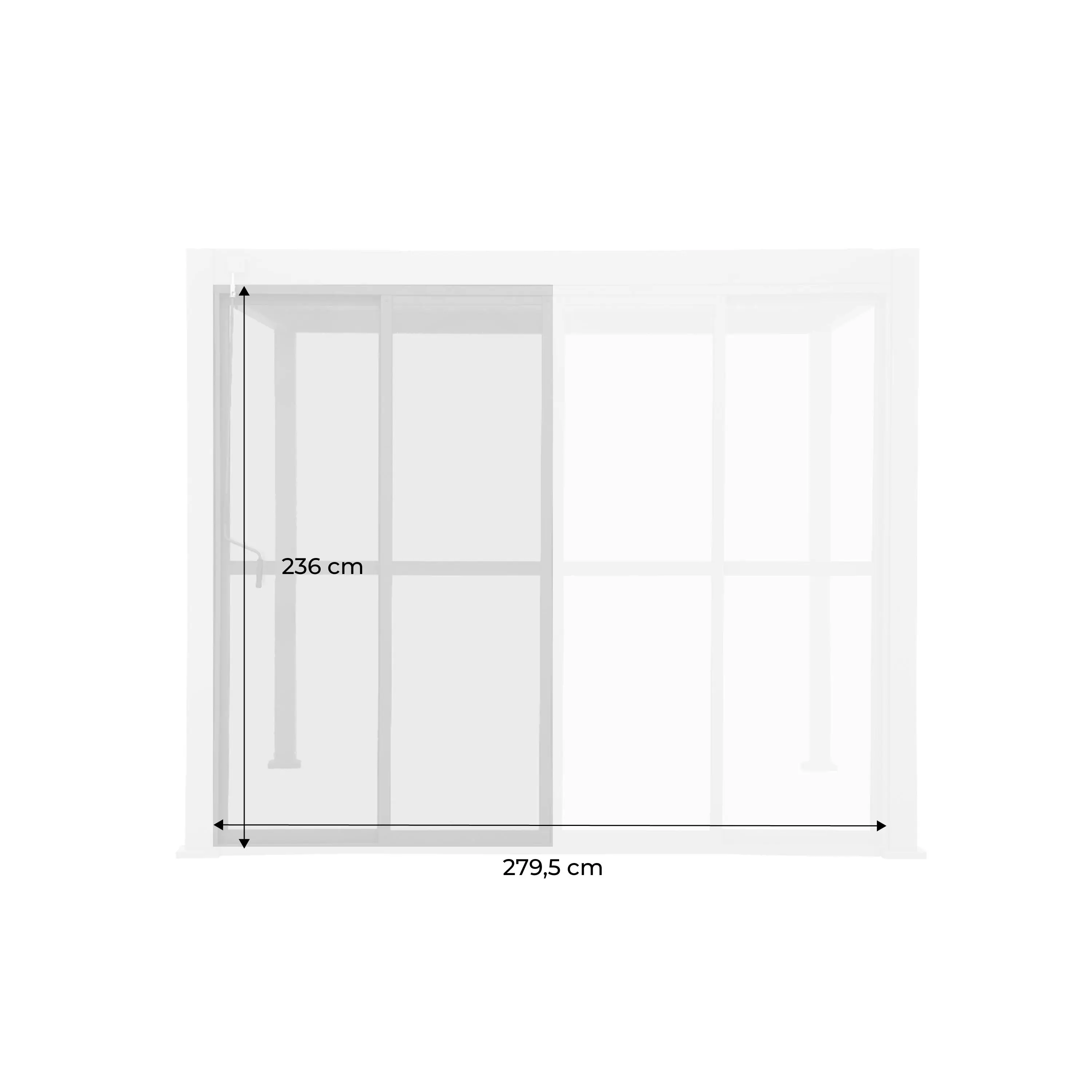 Porte coulissante 3m pergola bioclimatique aluminium 3x3m 4x3m et 6x3m Triomphe