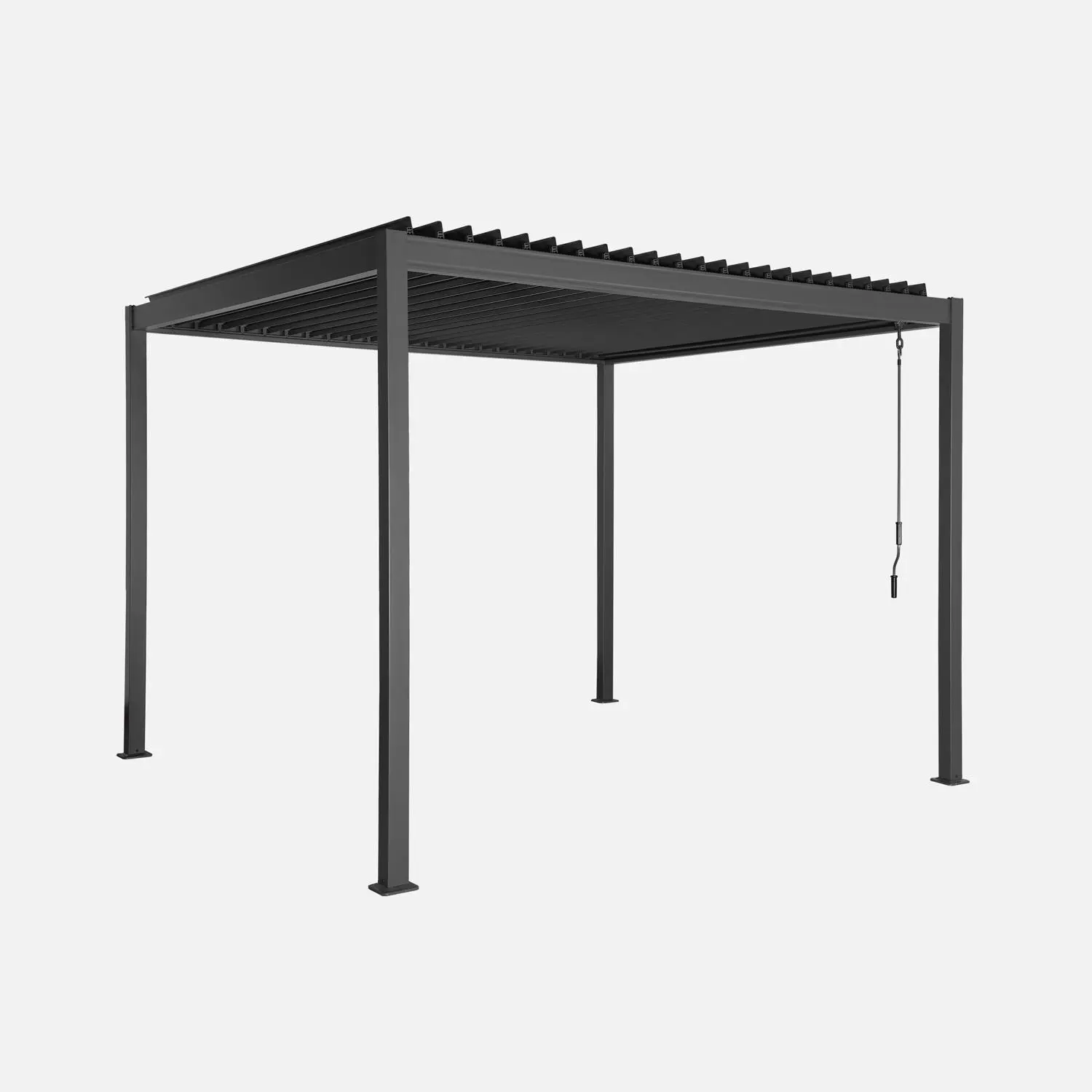 Pergola bioclimatique aluminium et acier lames orientables 3x3m Flash