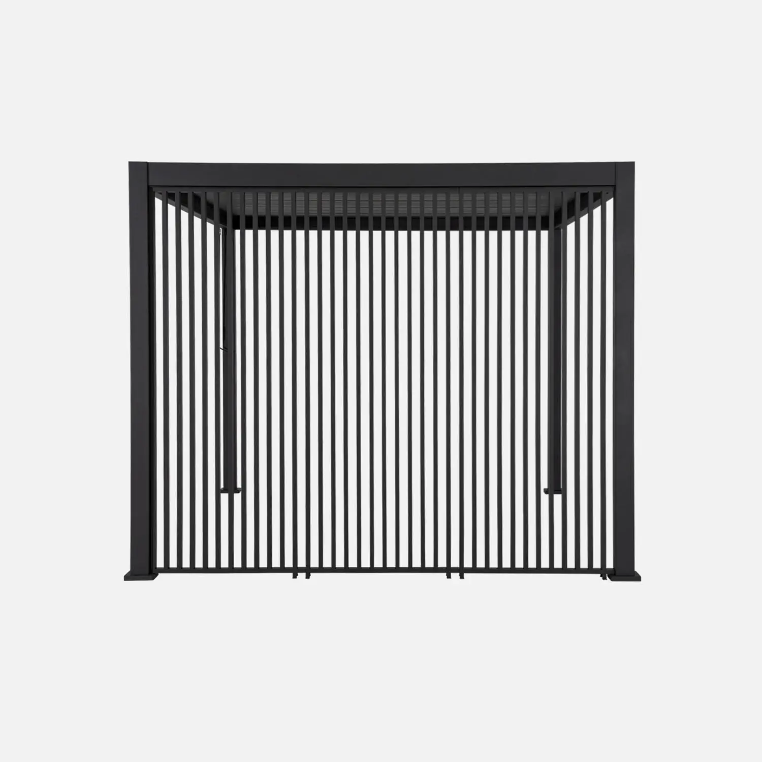 Pergola bioclimatique aluminium 4x3m + 3 persiennes verticales 100cm Triomphe