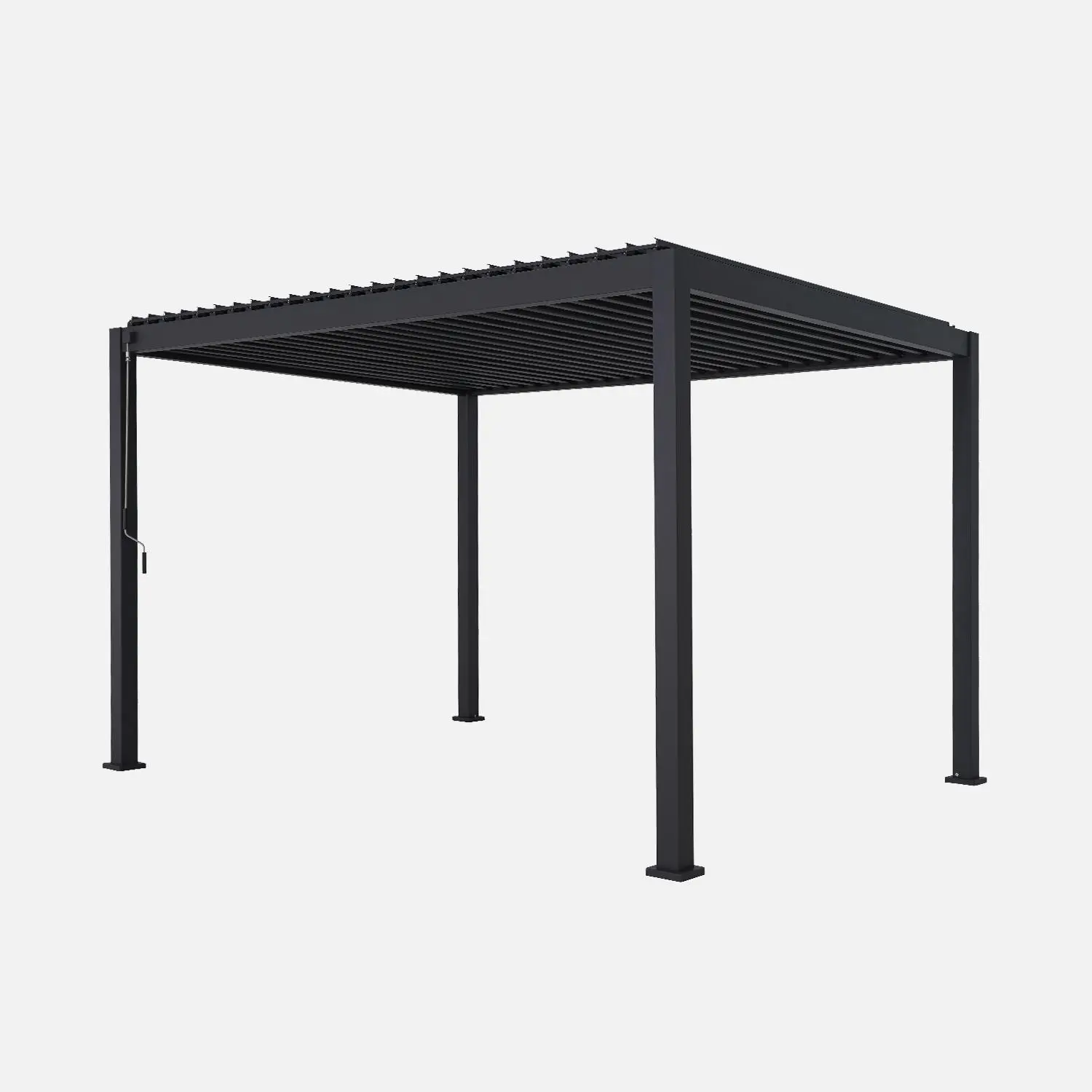 Pergola bioclimatique aluminium 4x3m + 3 persiennes verticales 100cm Triomphe