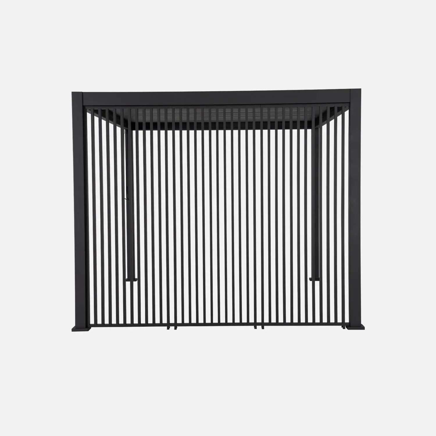 Pergola bioclimatique aluminium 4x3m + 3 persiennes verticales 130cm Triomphe