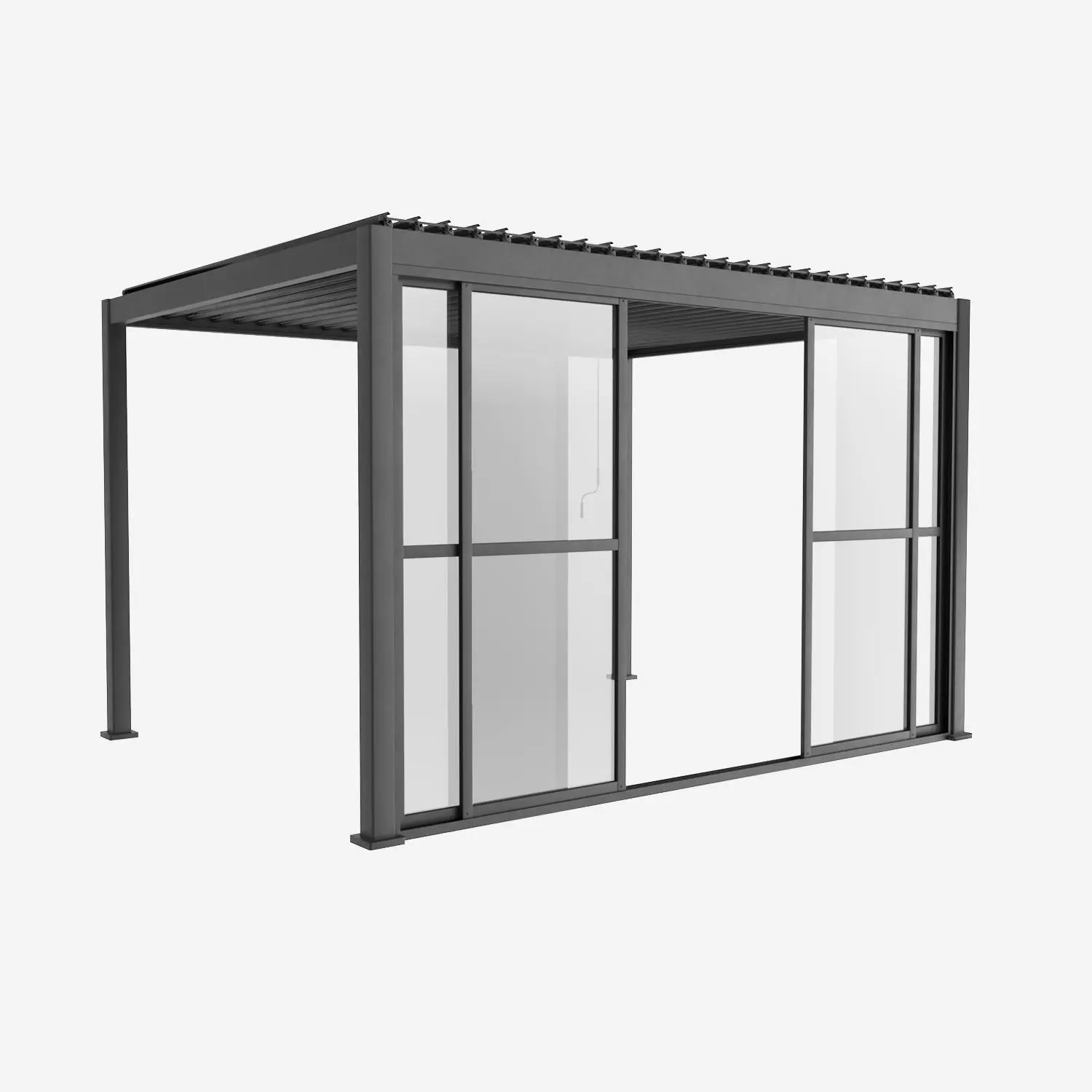 Porte coulissante 4m pour pergola bioclimatique aluminium 4x3m Triomphe