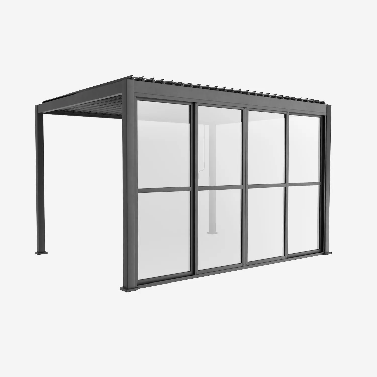 Porte coulissante 4m pour pergola bioclimatique aluminium 4x3m Triomphe