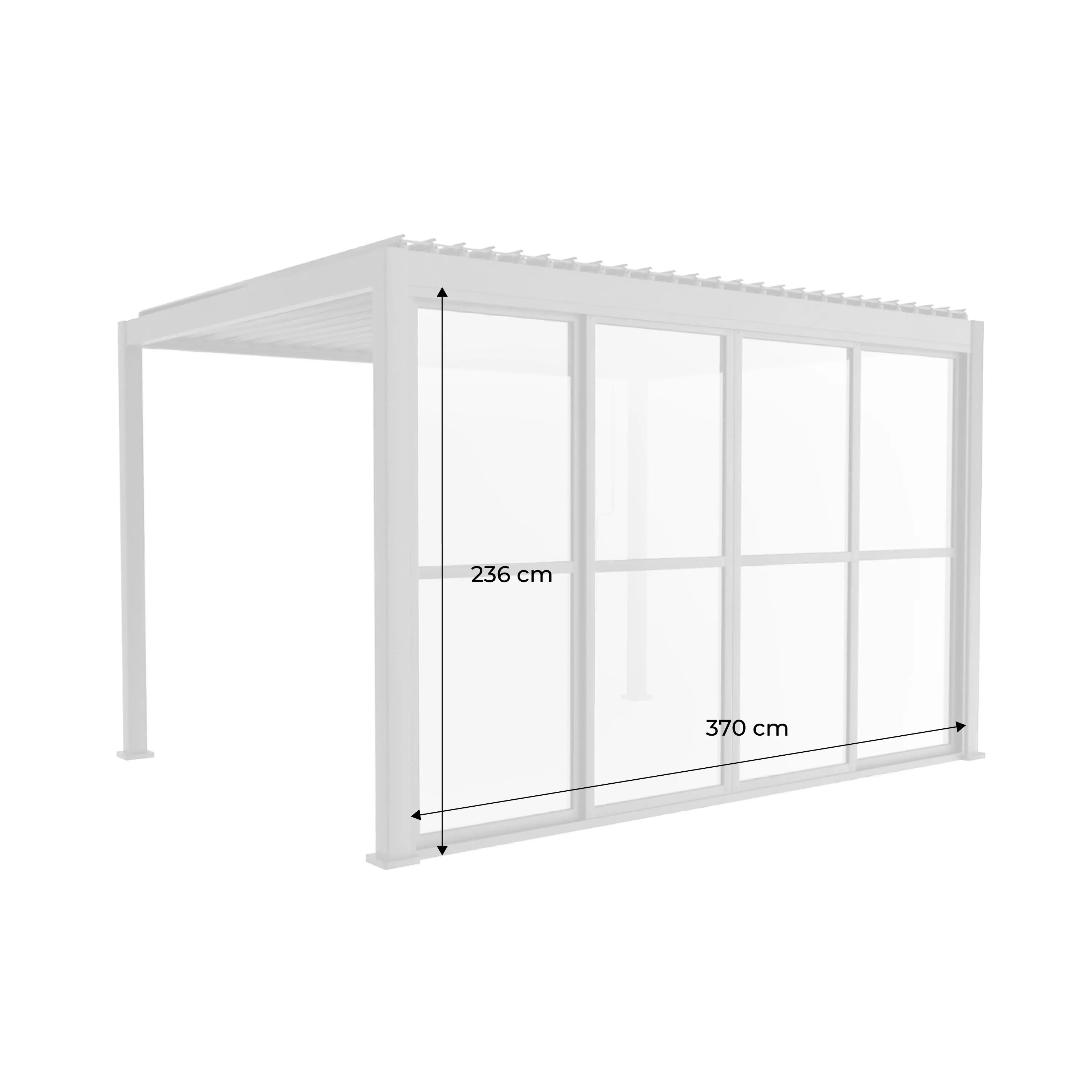 Porte coulissante 4m pour pergola bioclimatique aluminium 4x3m Triomphe