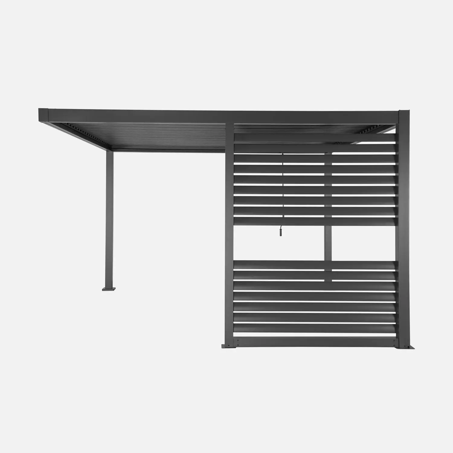 Pergola bioclimatique aluminium et acier lames orientables avec persienne intégrée 3,5x3,5m Palace