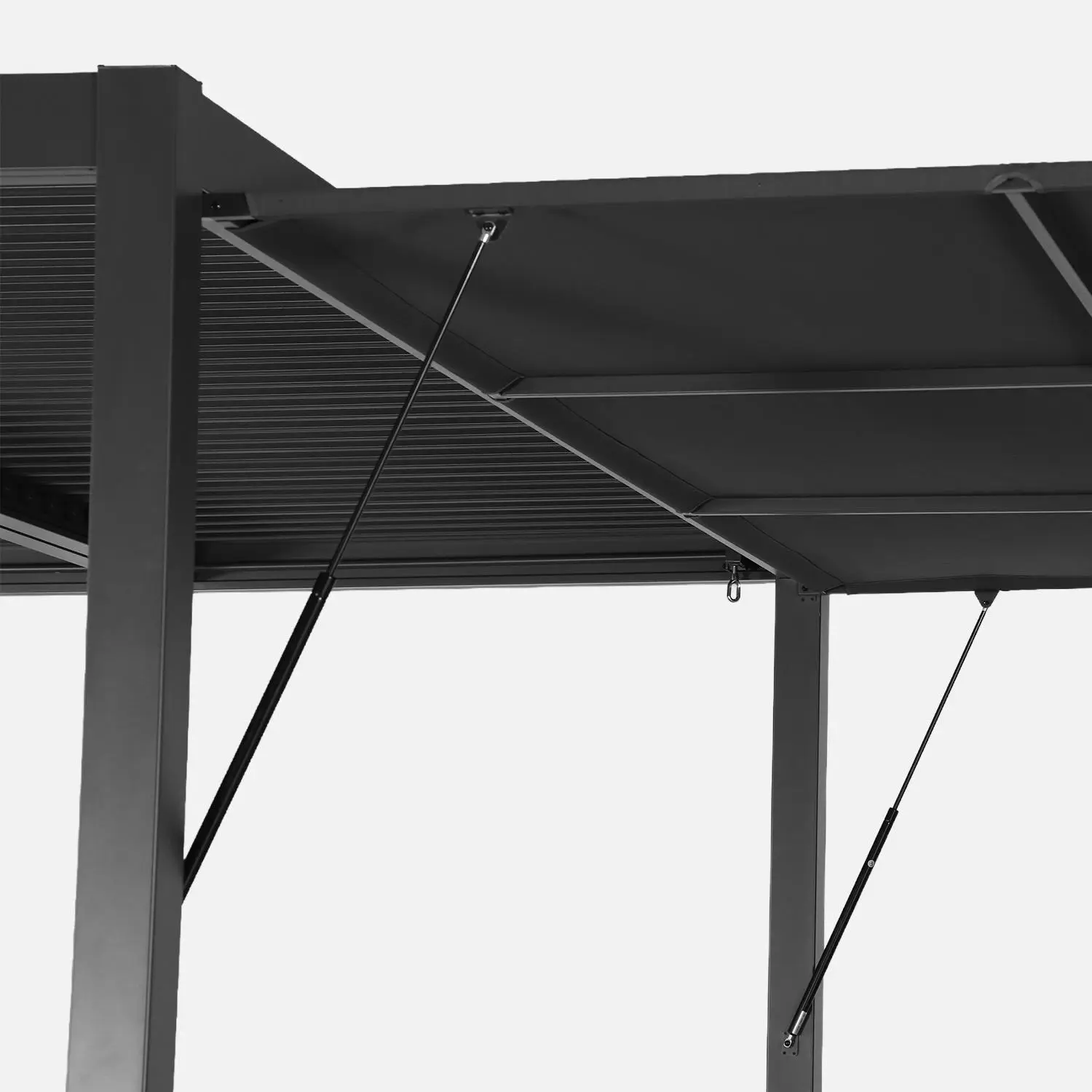 Pergola bioclimatique aluminium et acier 4x3m + auvent 4m Palace