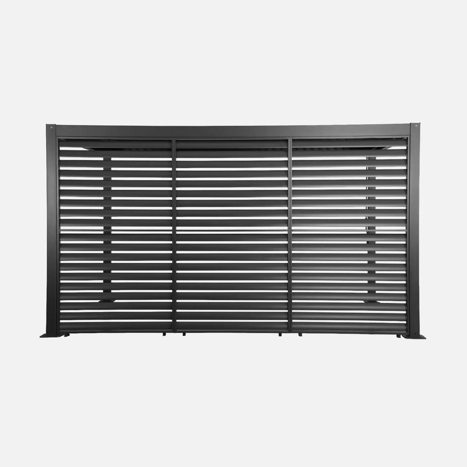 Pergola bioclimatique aluminium et acier 4x3m + 3 persiennes 130cm Palace