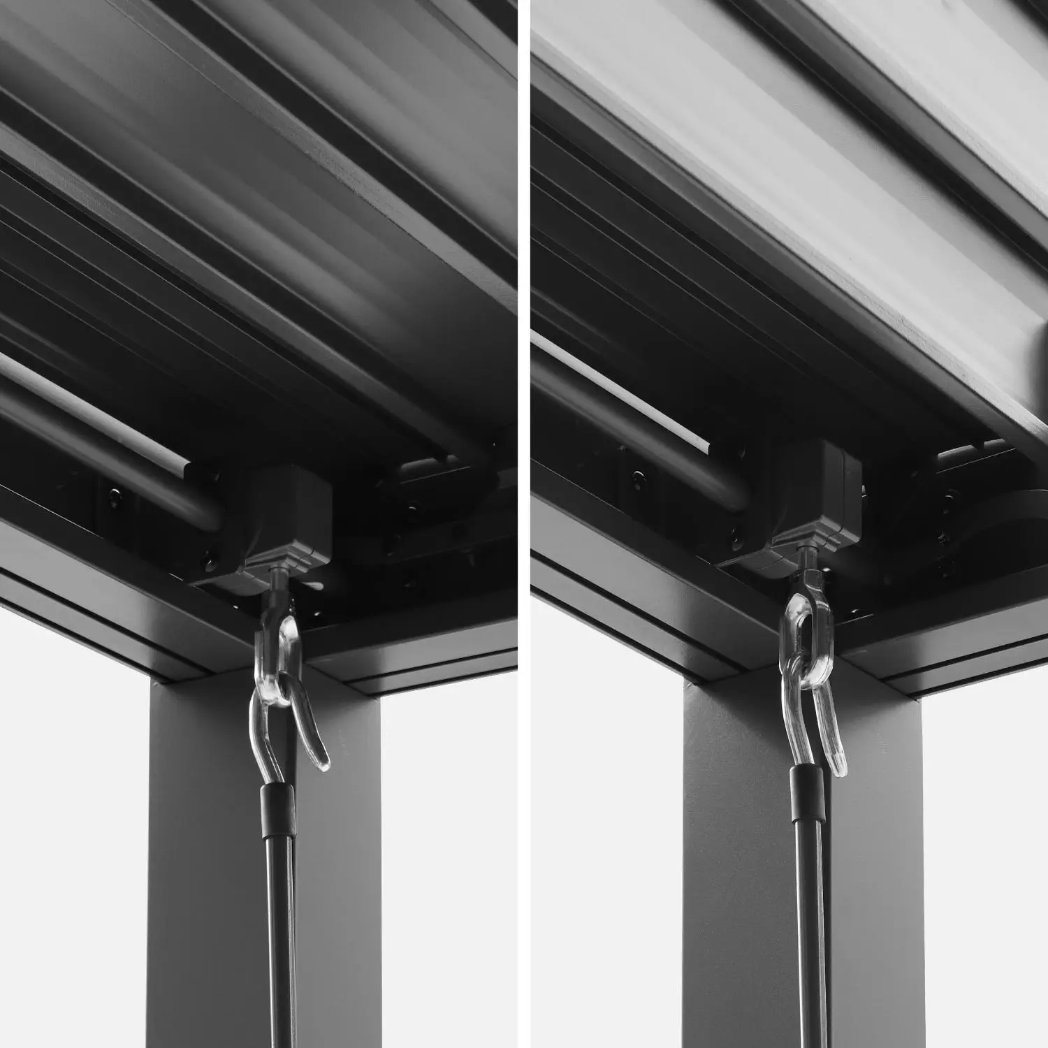Pergola bioclimatique aluminium et acier 4x3m + 3 persiennes 130cm Palace