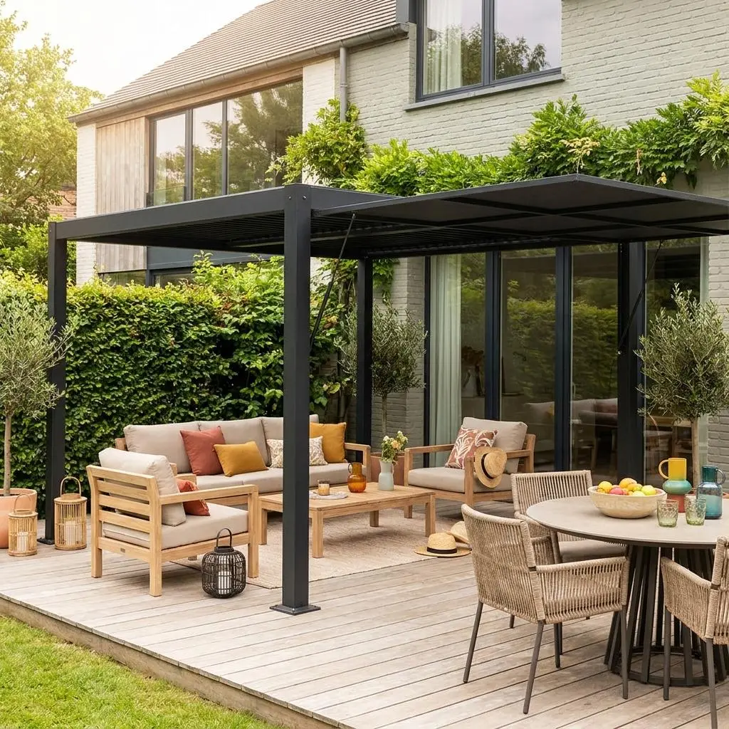 Auvent 3m aluminium et textilène pour pergola bioclimatique Palace