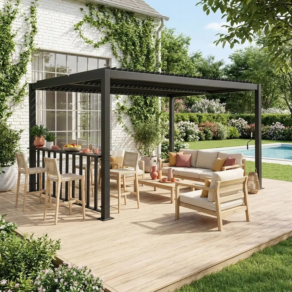 Bar 3m pour pergola bioclimatique aluminium Palace