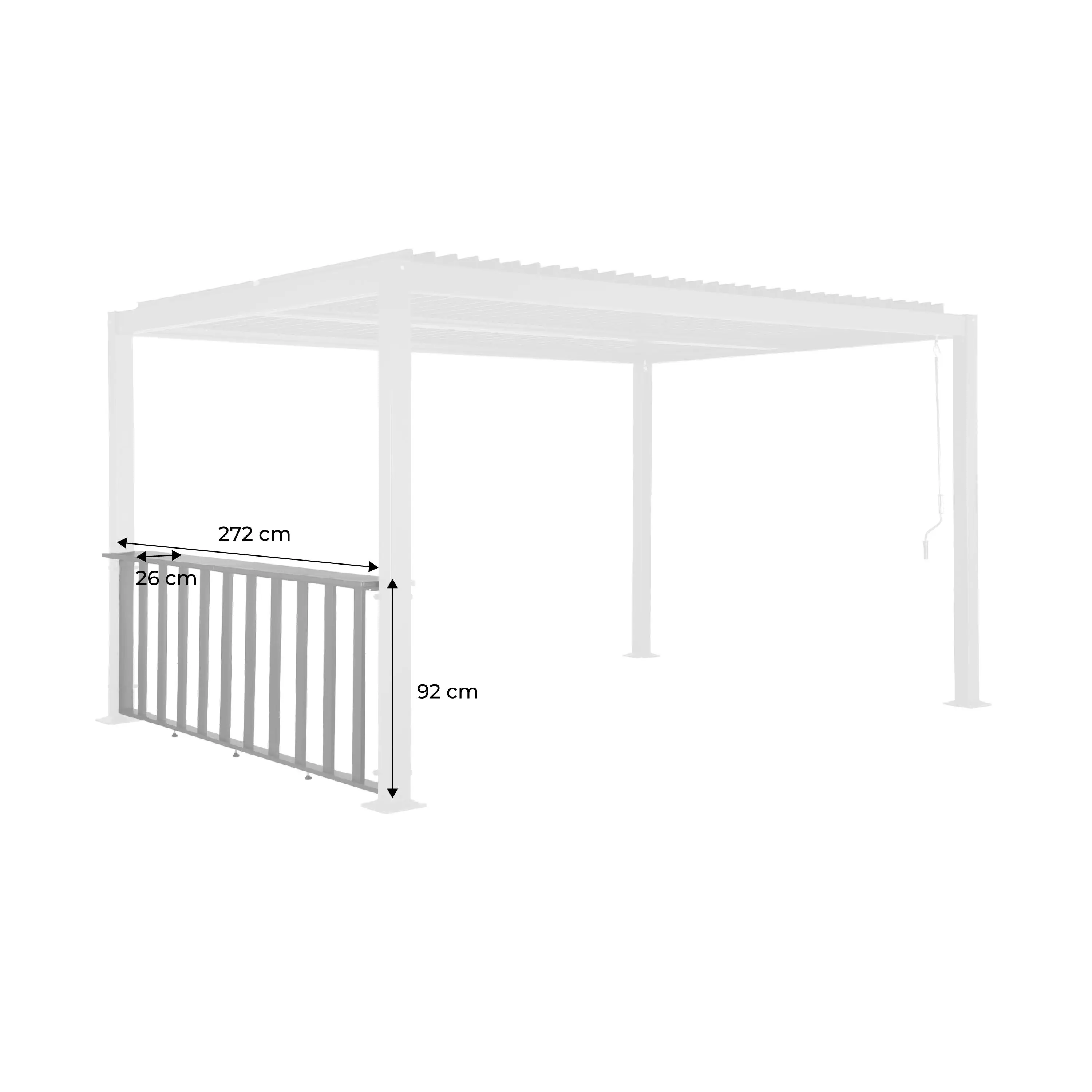 Bar 3m pour pergola bioclimatique aluminium Palace